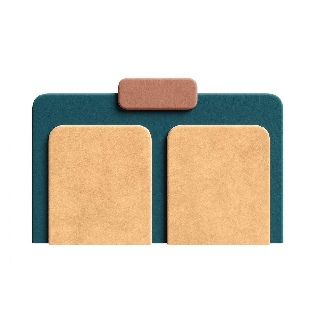 Łóżko tapicerowane PLUM 7 morski z żółtym Happy Barok Eye on Design