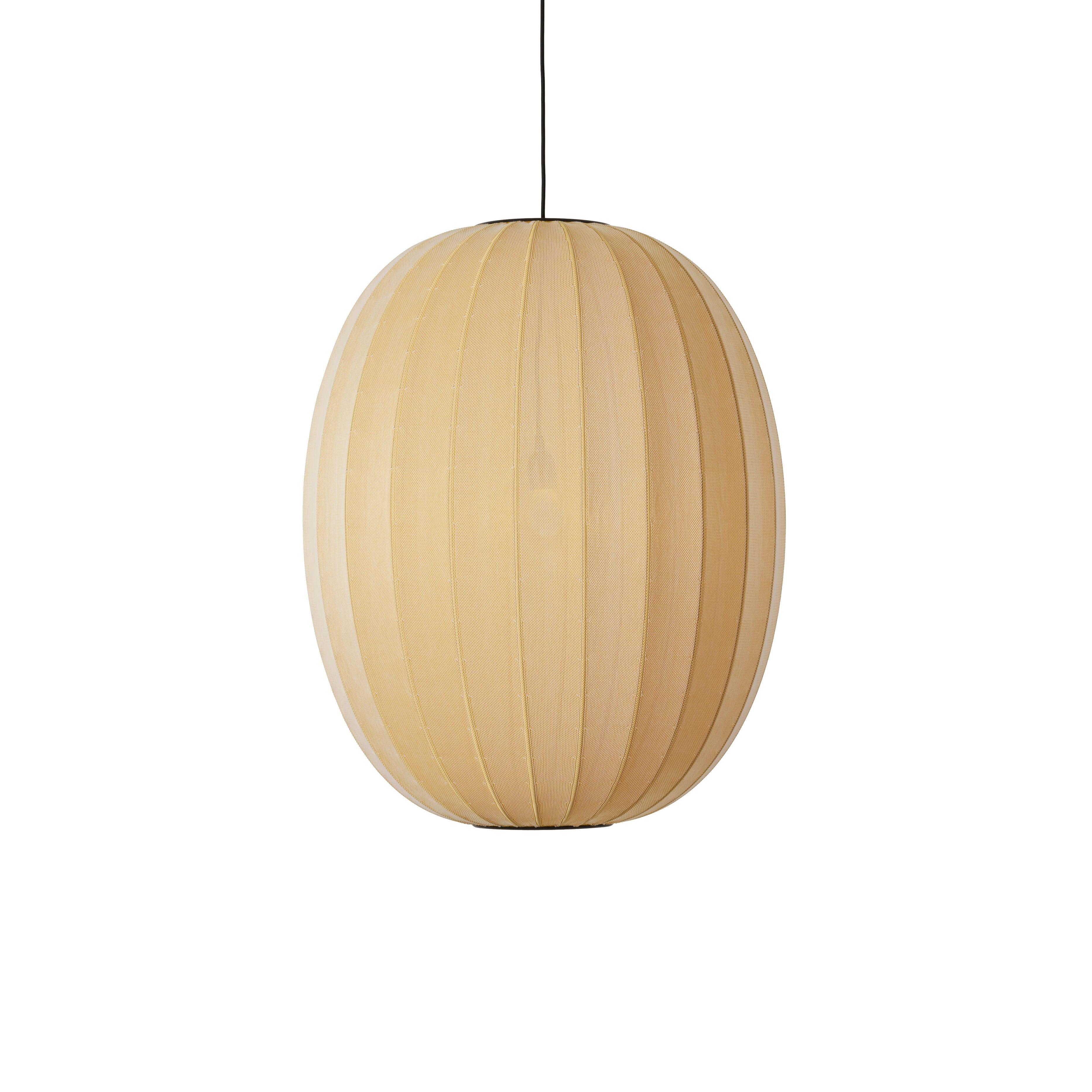 Strick-auf hohe gelbe hängende Lampe