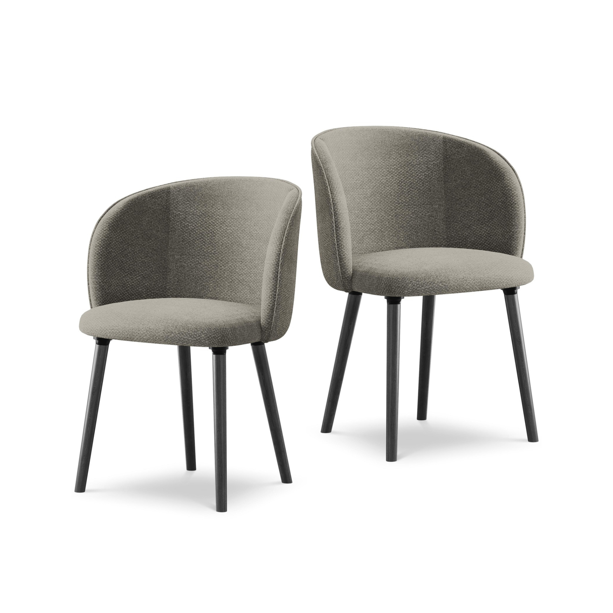 Stuhl MAIA graue Boucle mit schwarzem Eichenfuß