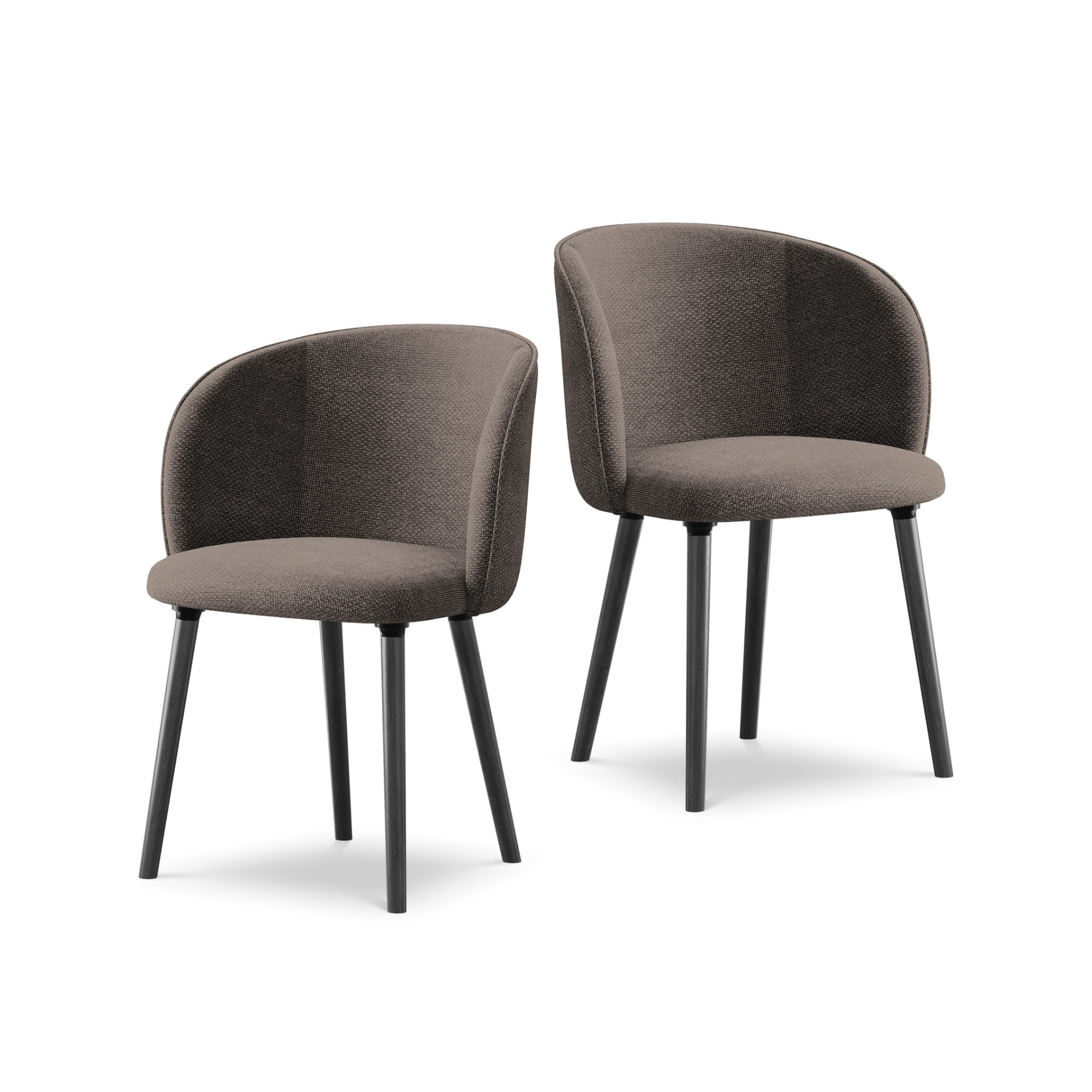 Krzesło MAIA czekoladowy boucle z czarną dębową podstawą