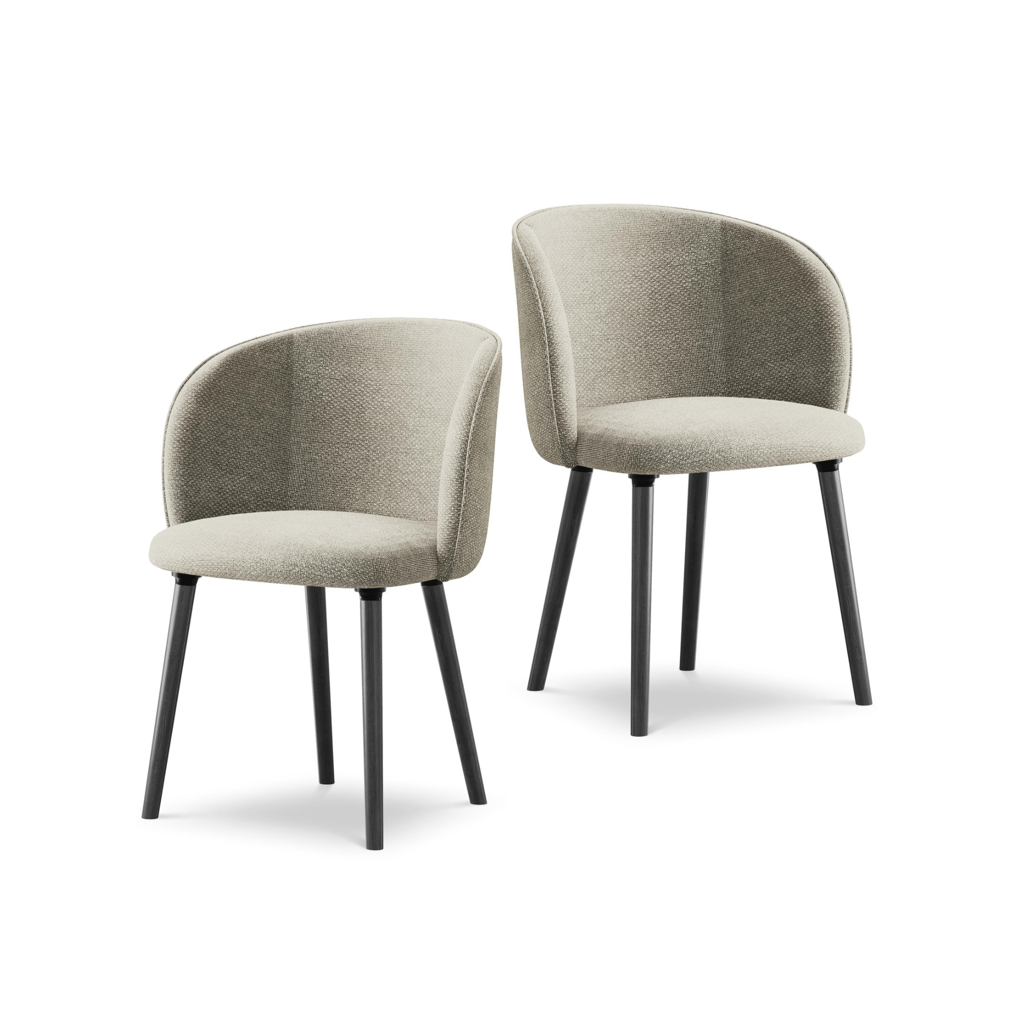 Krzesło MAIA taupe boucle z czarną dębową podstawą