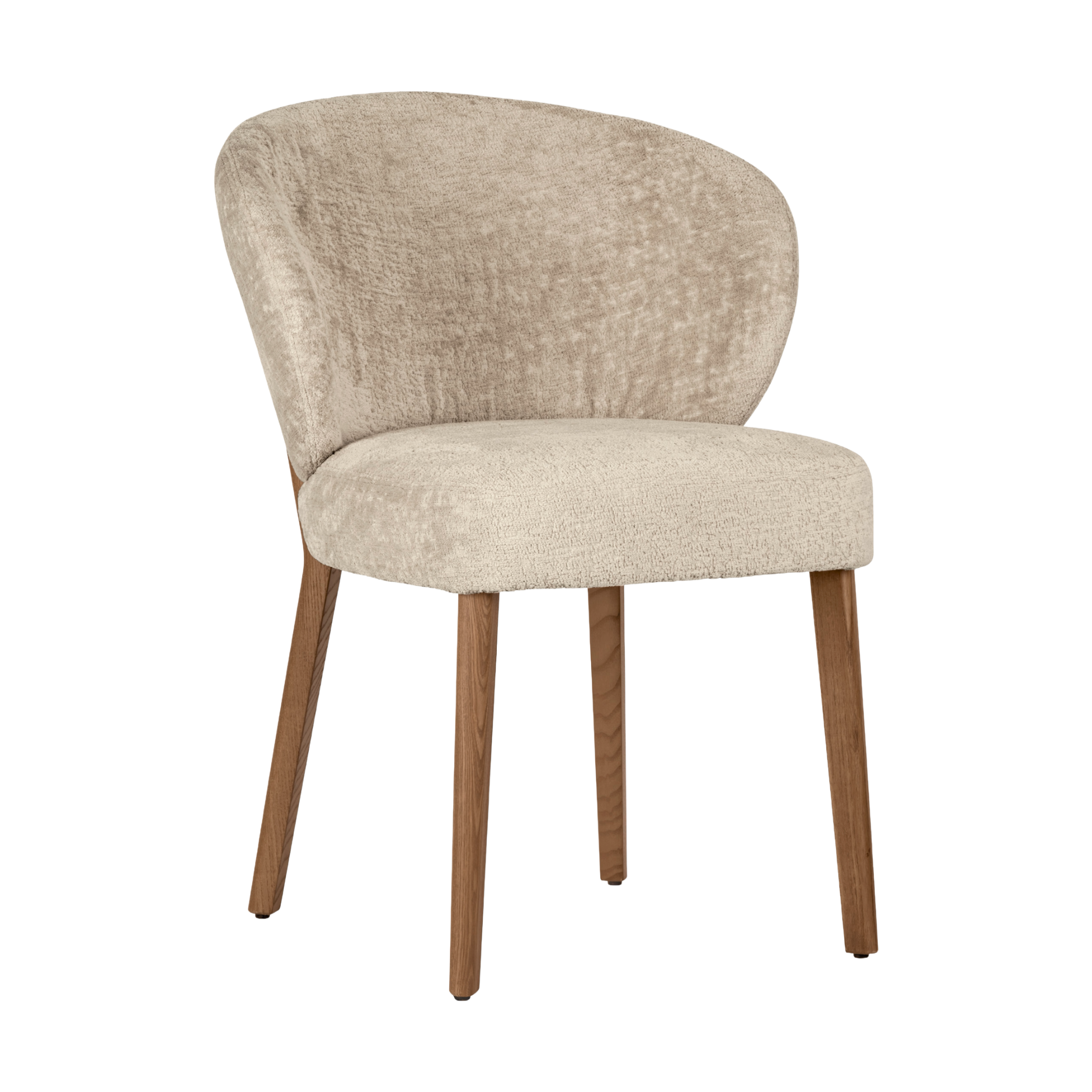 Upholstered MARA Chair with Walnut Base