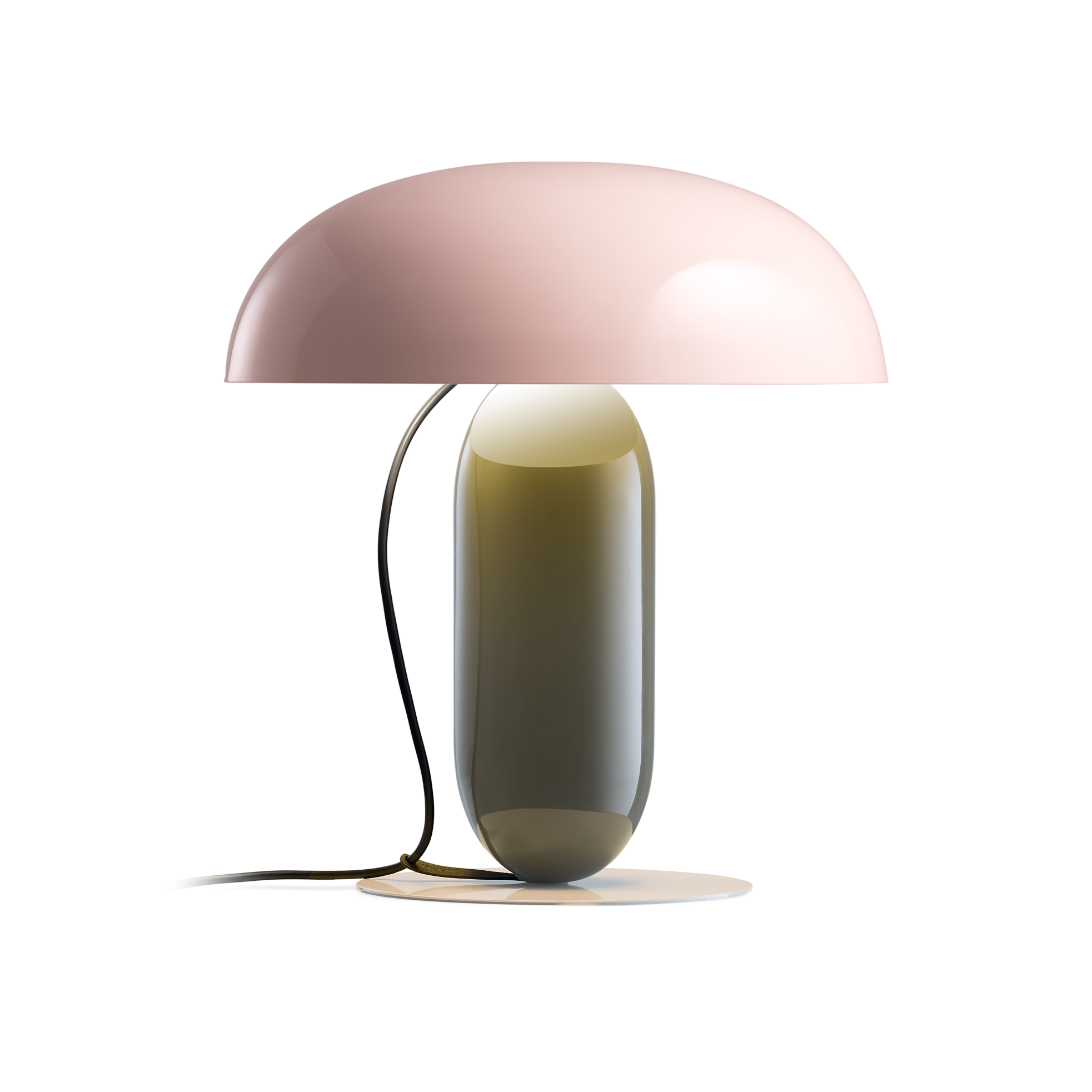 GAMBOSA Pink Table Lamp with Green Base