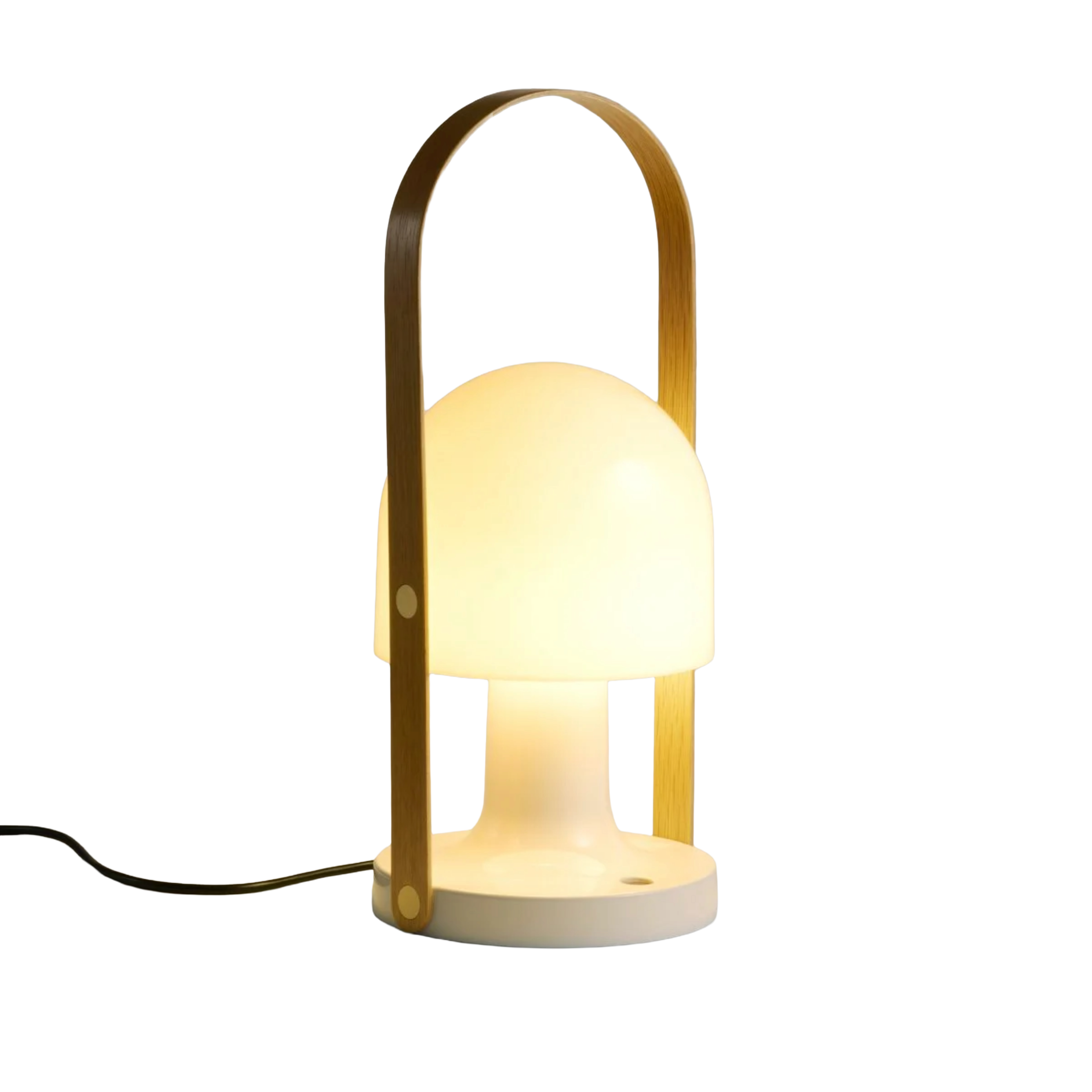 Tischlampe FOLLOWME PLUS in Weiß mit Braun