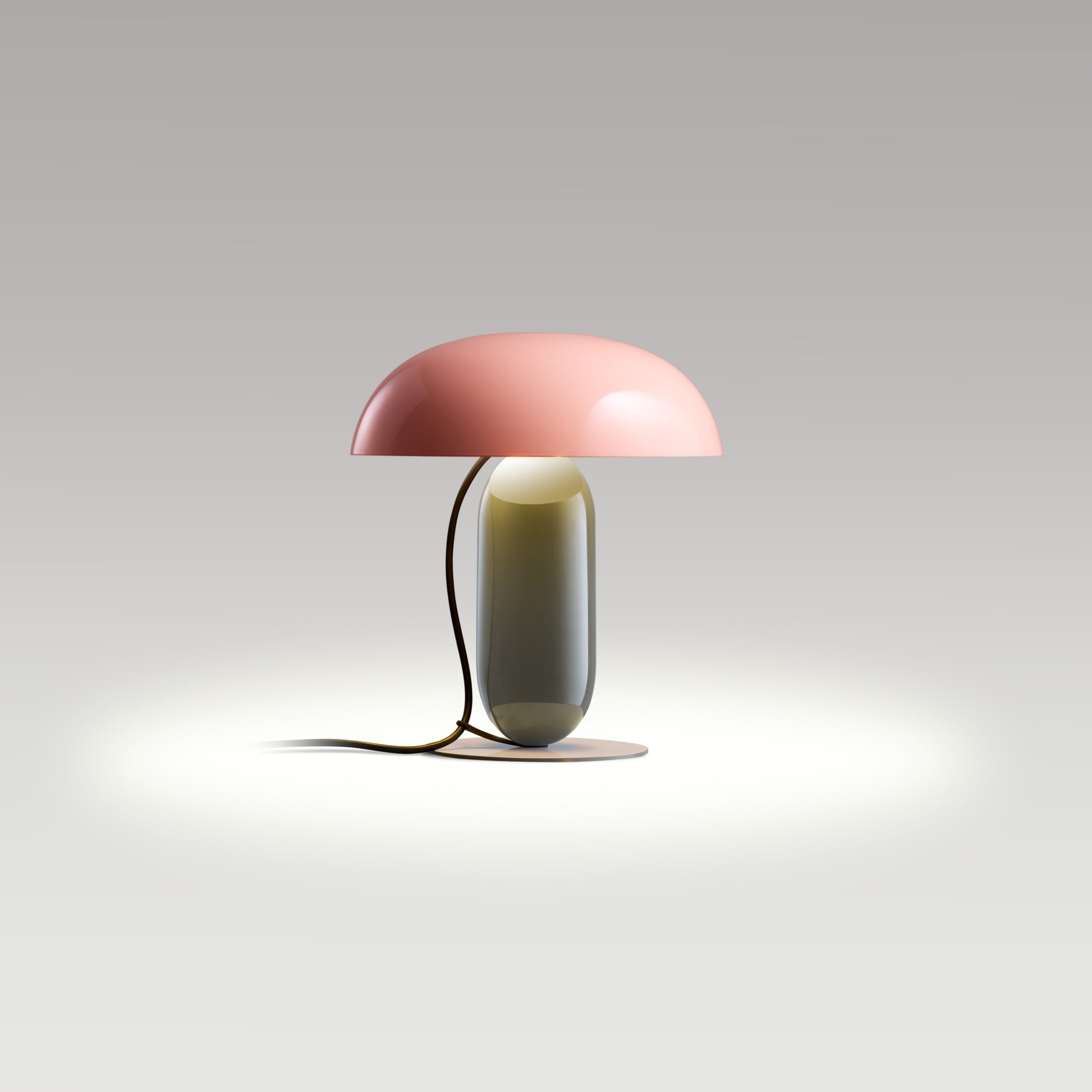 GAMBOSA Pink Table Lamp with Green Base
