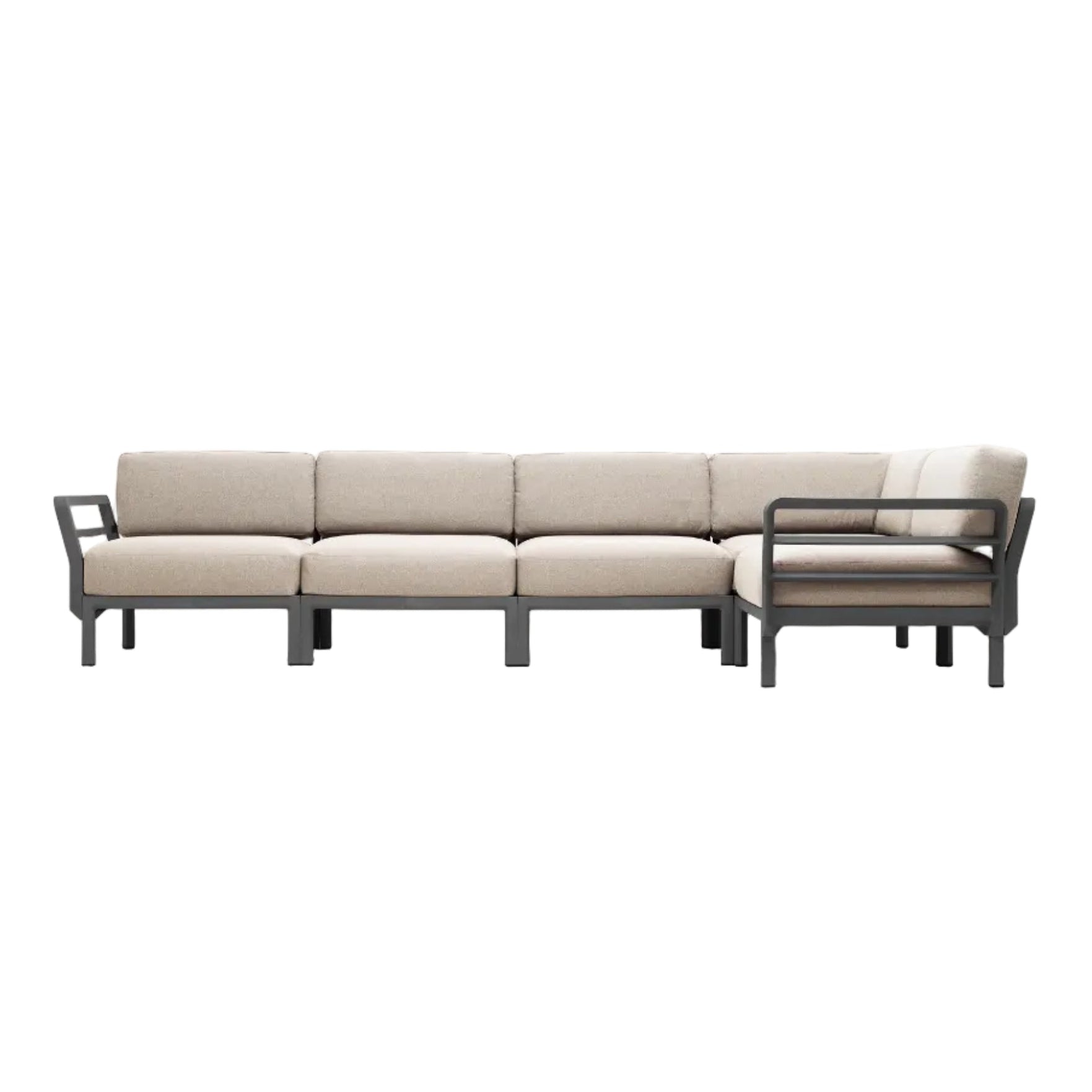 MAXIMO 5 Pearl Modular Outdoor Corner Sofa with Graphite Base