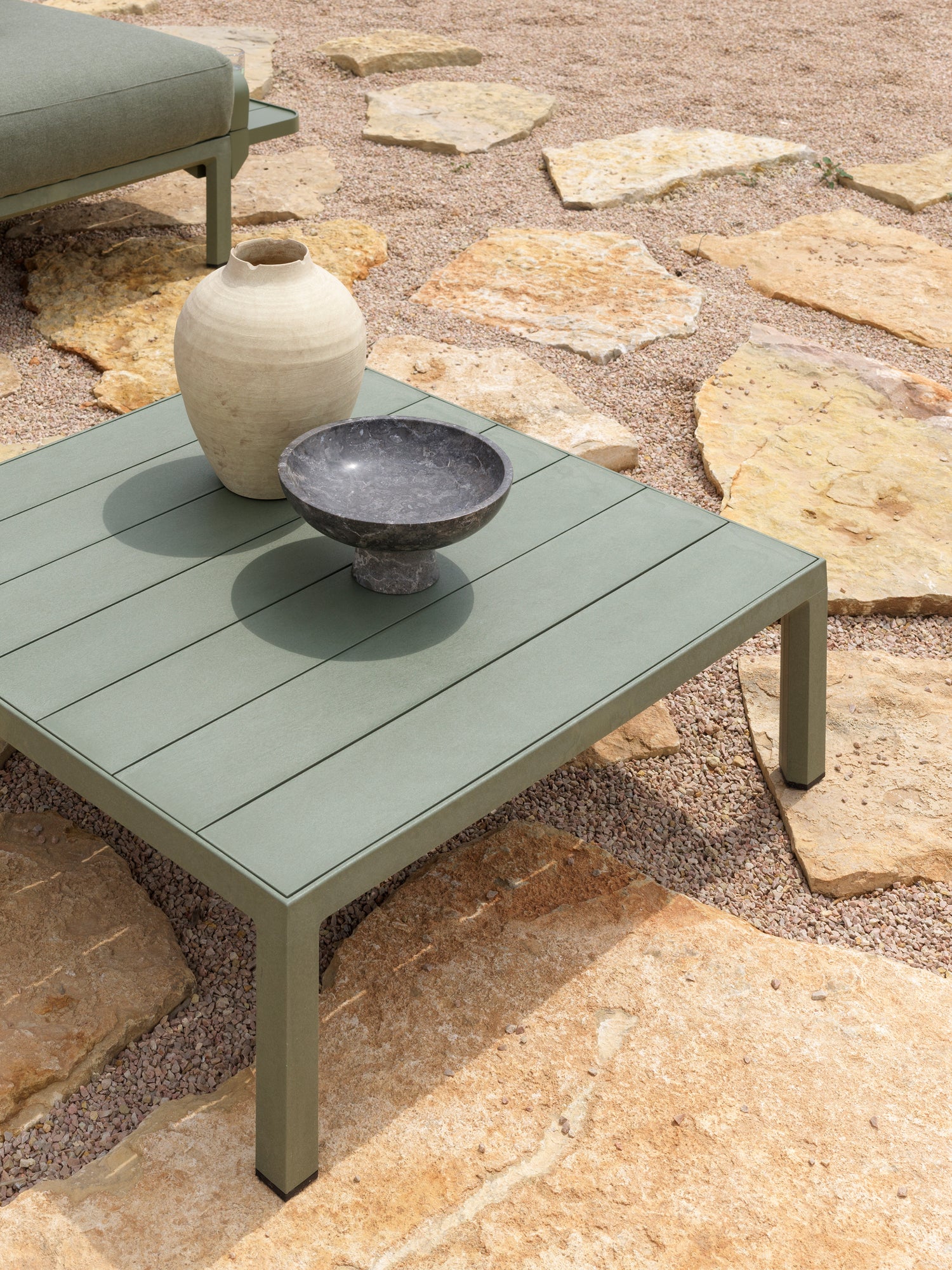 MAXIMO Square Outdoor Side Table in Earthy Brown