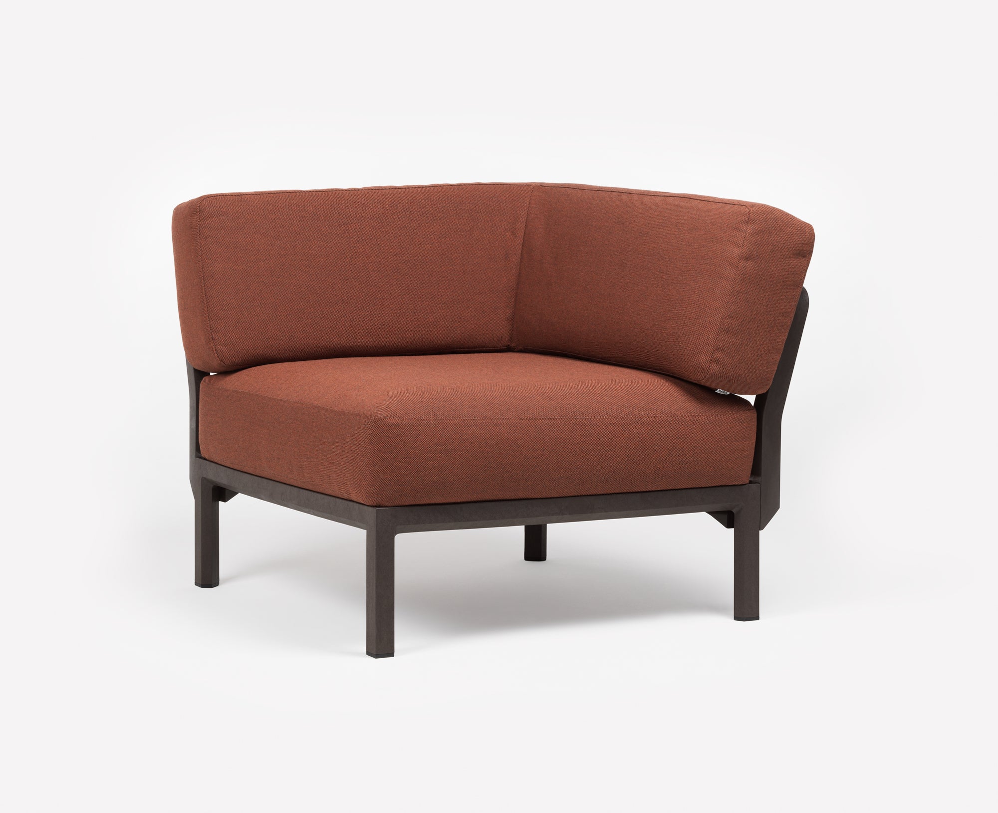 Modularer Außen-Ecksofa MAXIMO 5 grau mit braunem Gestell