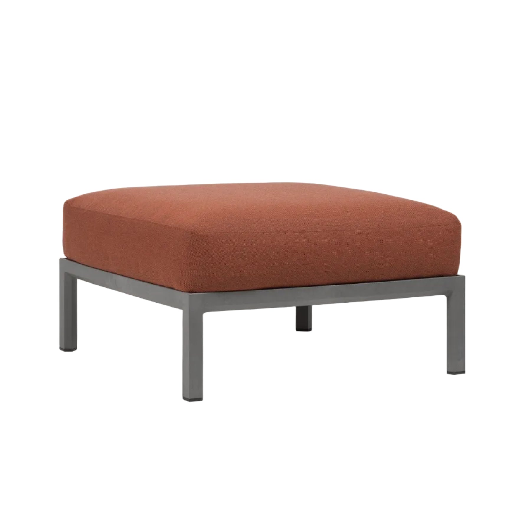 Outdoor-Pouf MAXIMO in Zimt mit grauem Fuß