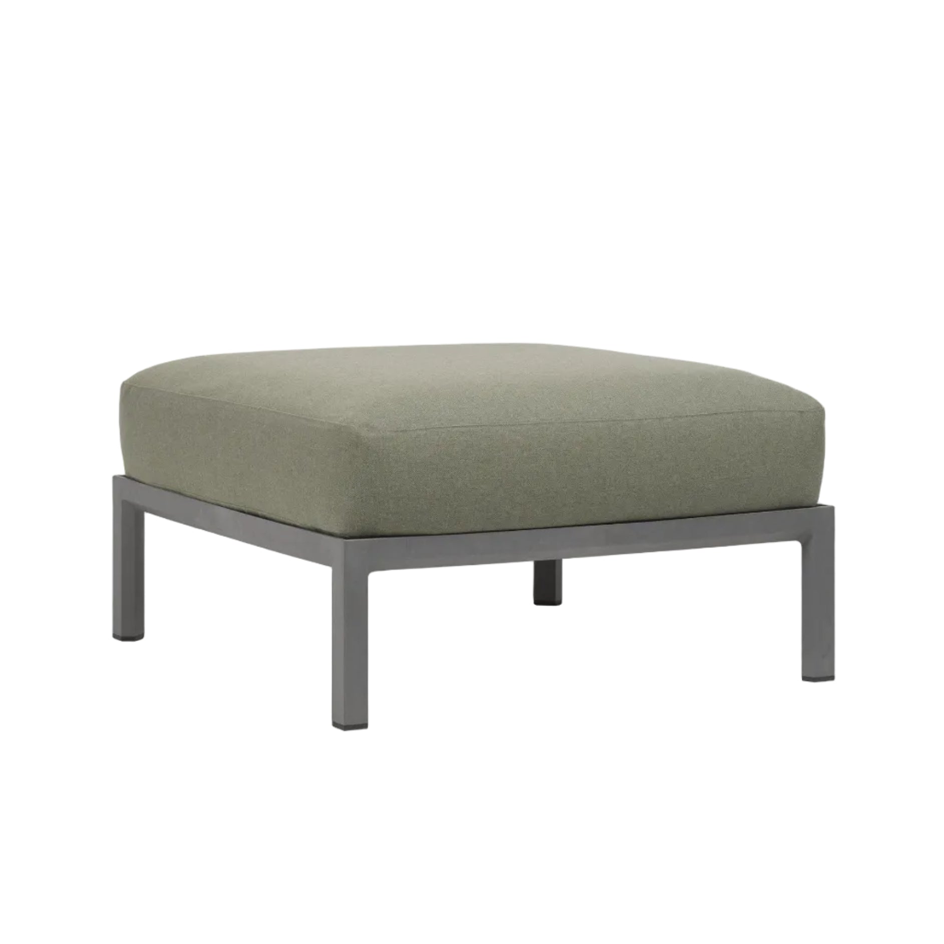MAXIMO Outdoor Pouf in Thyme Green with Graphite Base