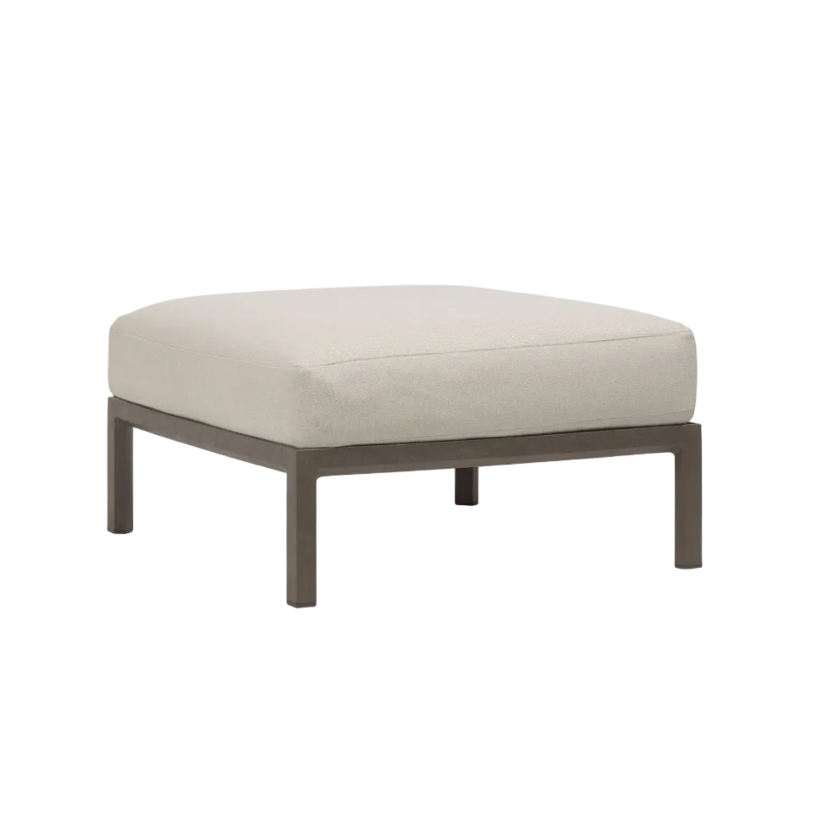 MAXIMO Outdoor Pearl Pouf with Brown Base
