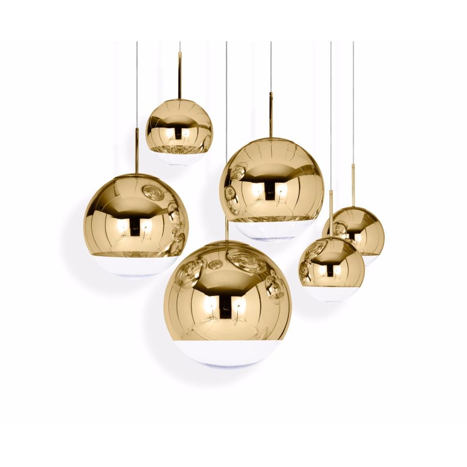 Spiegelkugel hängende Lampe golden