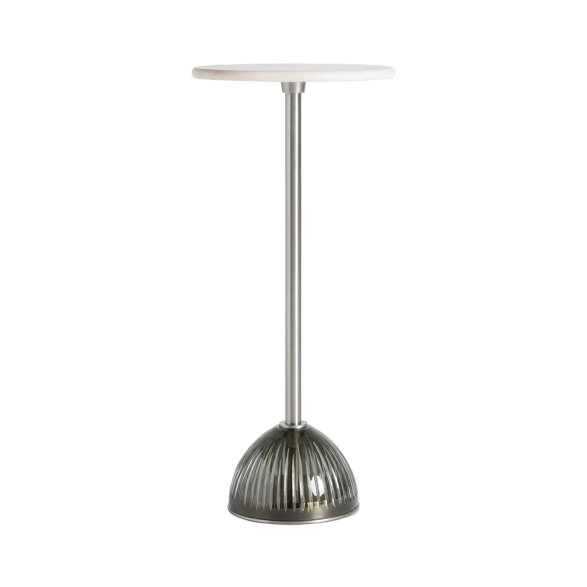 MURANO Side Table with Gray Glass and Marble Top