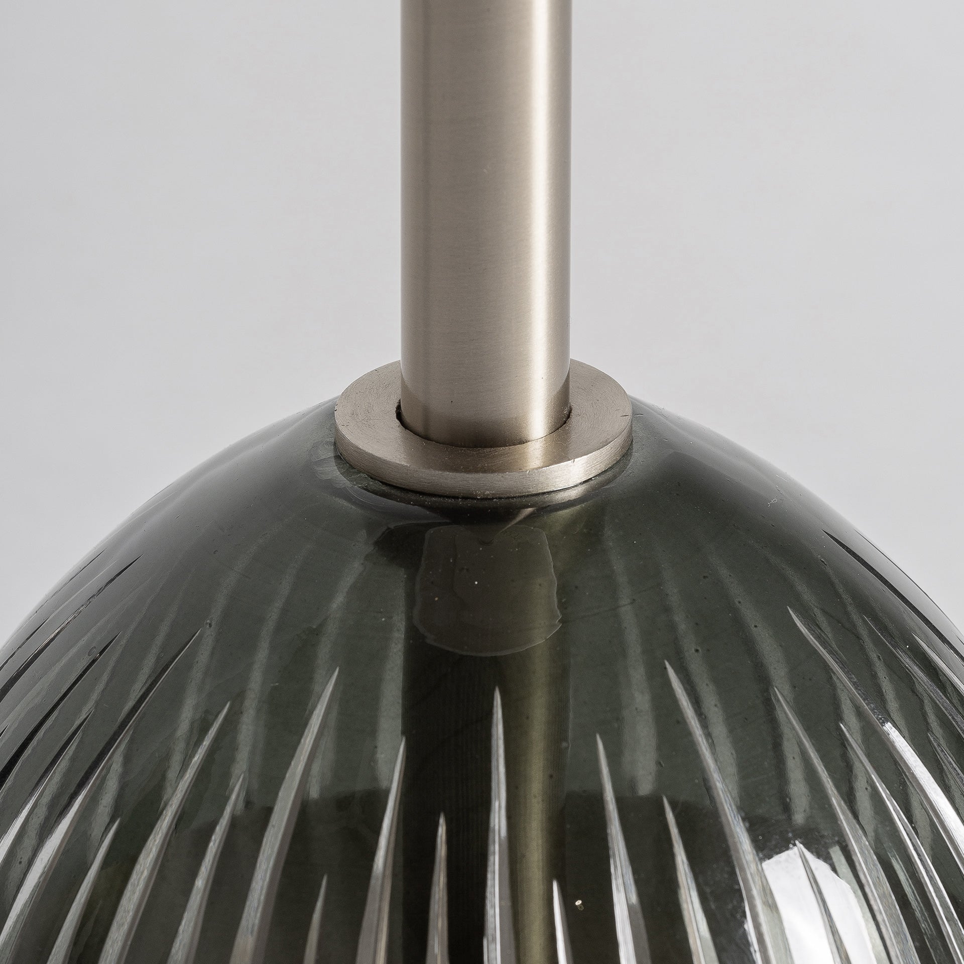 MURANO Side Table with Gray Glass and Marble Top