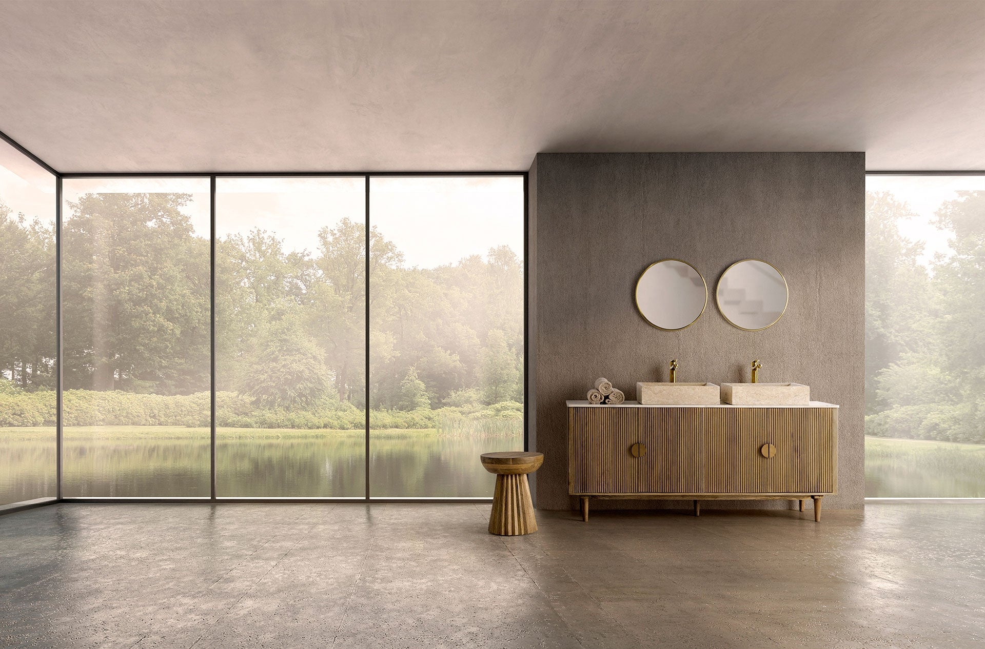 Stolik kawowy PLISSÉ WOOD drewno mango