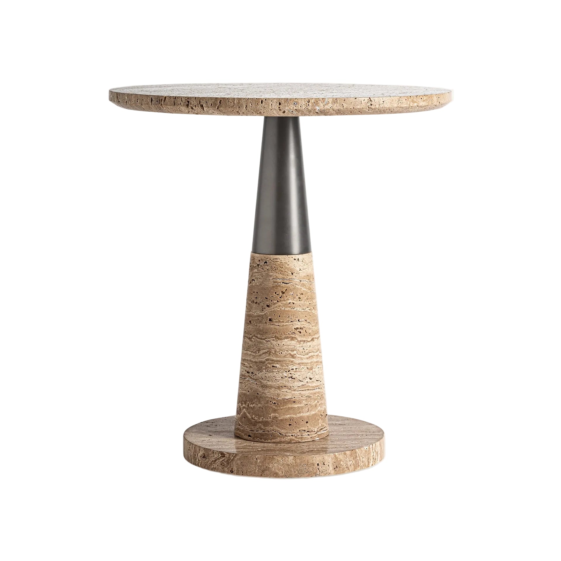 Beistelltisch RUST beige Marmor mit metallischer Oberfläche
