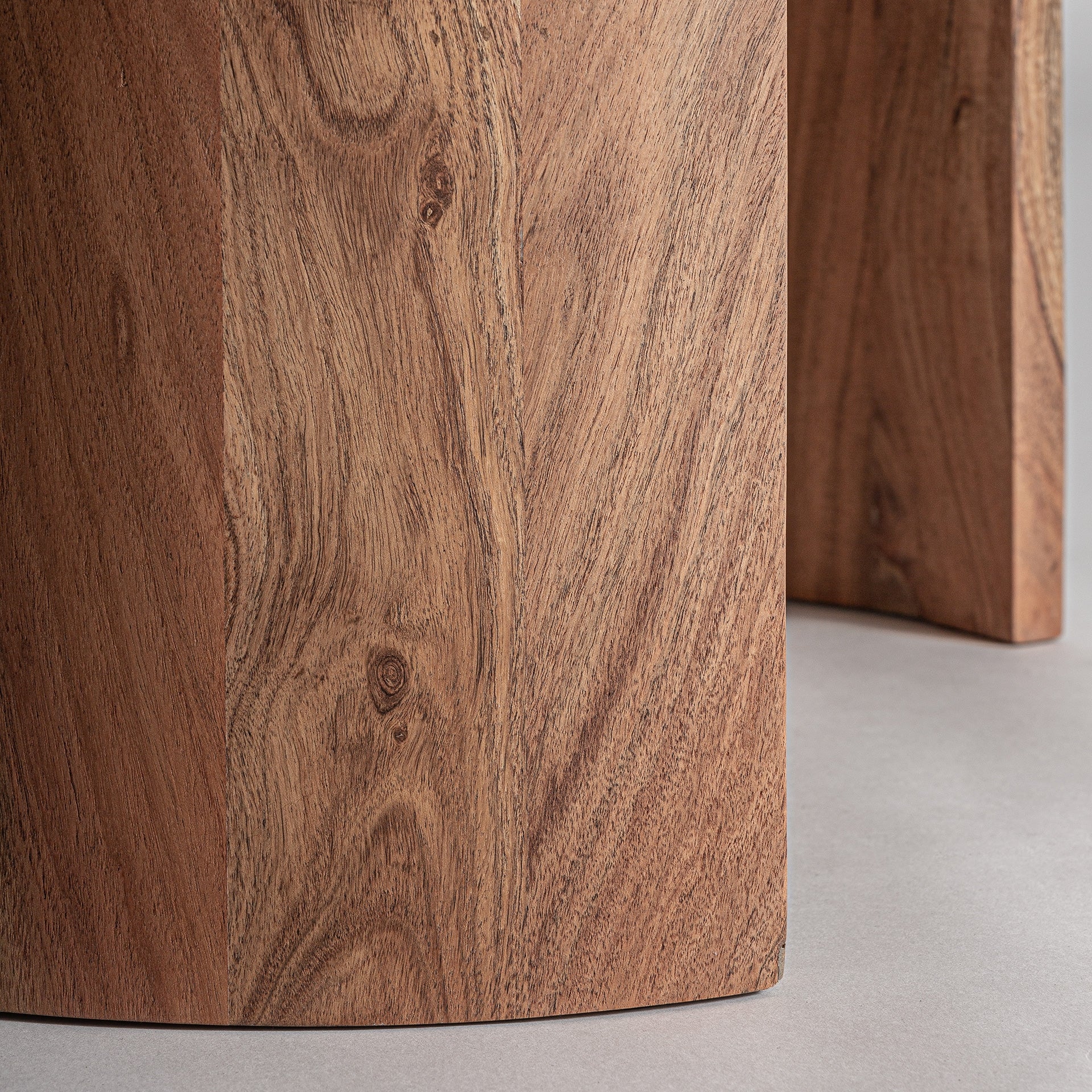 TIVOLI Side Table in Mango Wood with Travertine Top