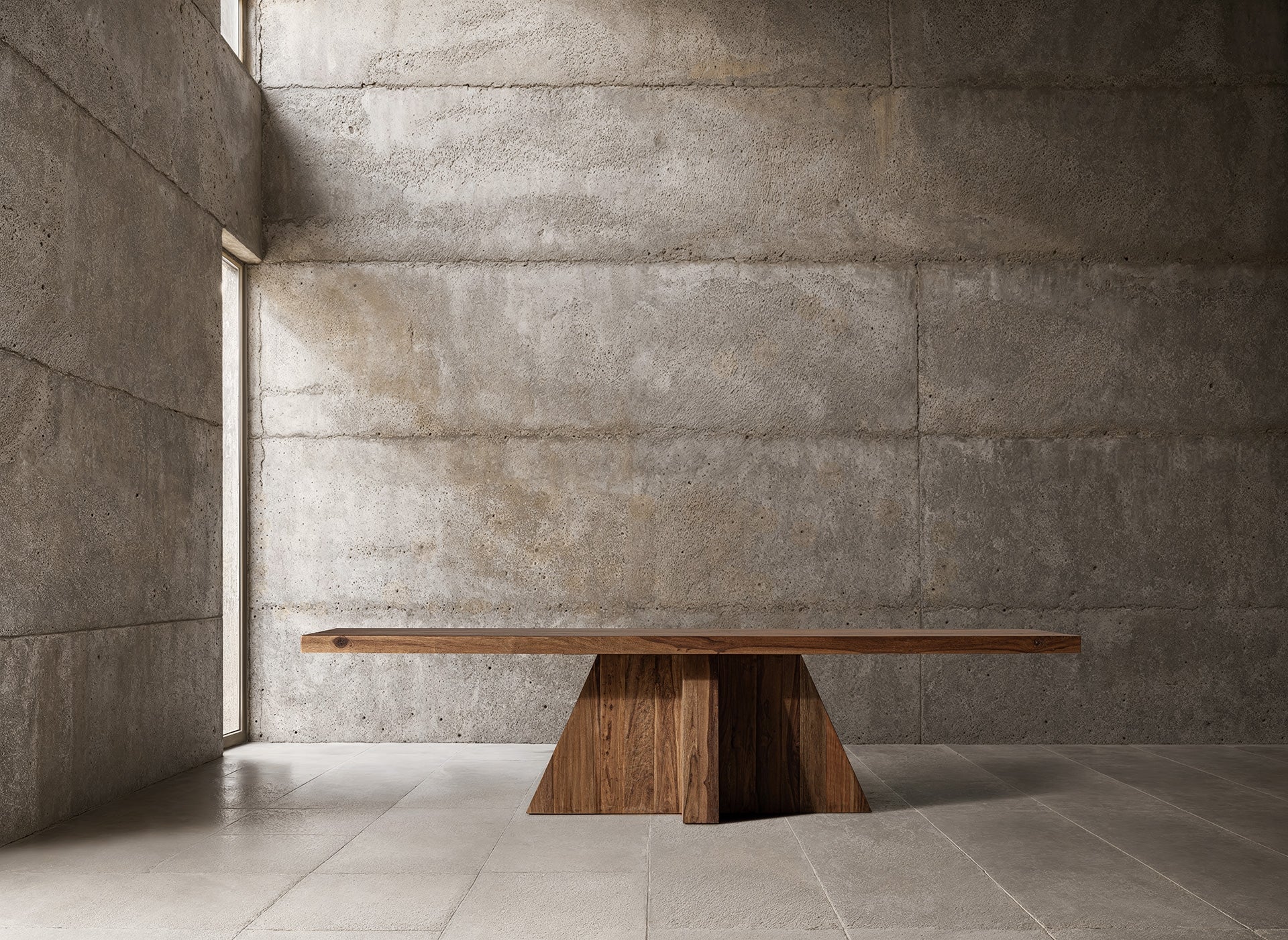 Stół BRUTALIST drewno z recyklingu