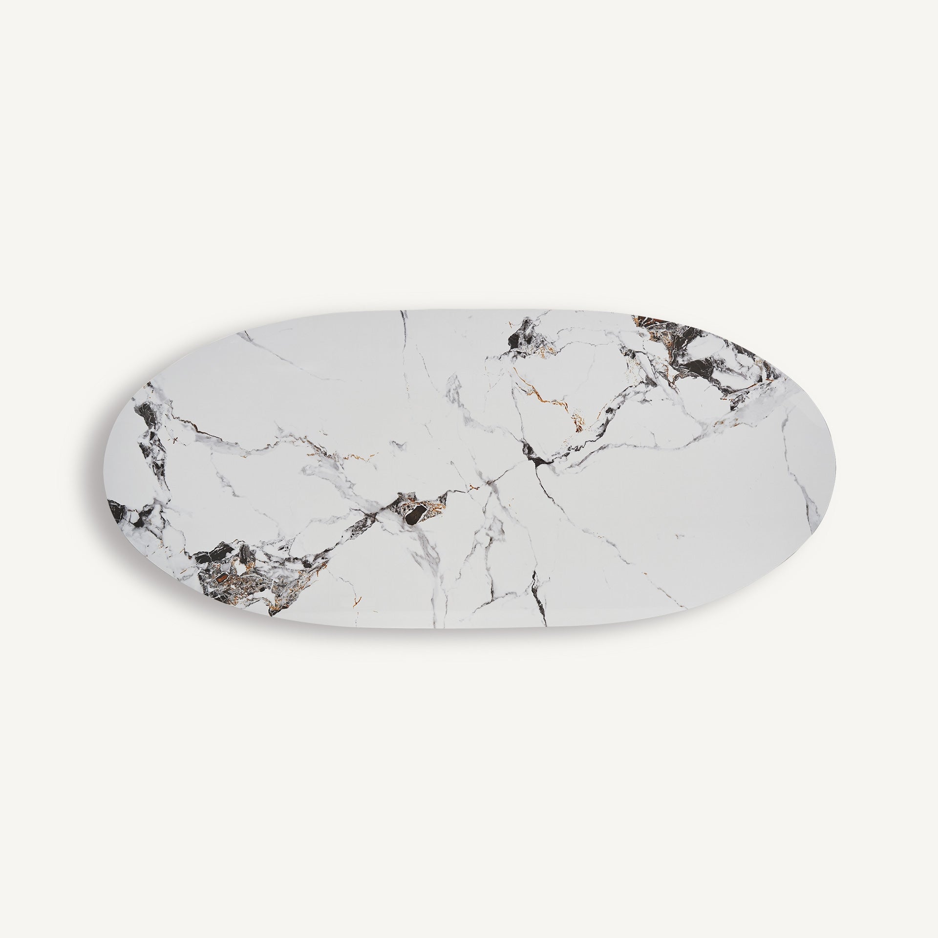 Stół LAGGAN spiek porcelanowy z brązową podstawą