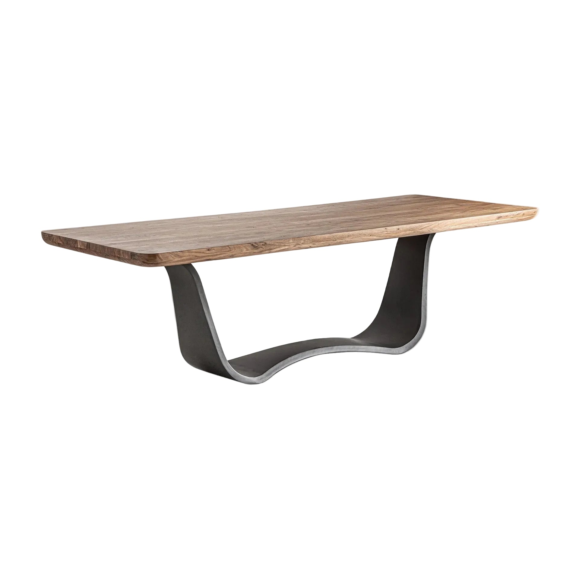 MULFINGEN Table in Acacia Wood with Black Metal Base