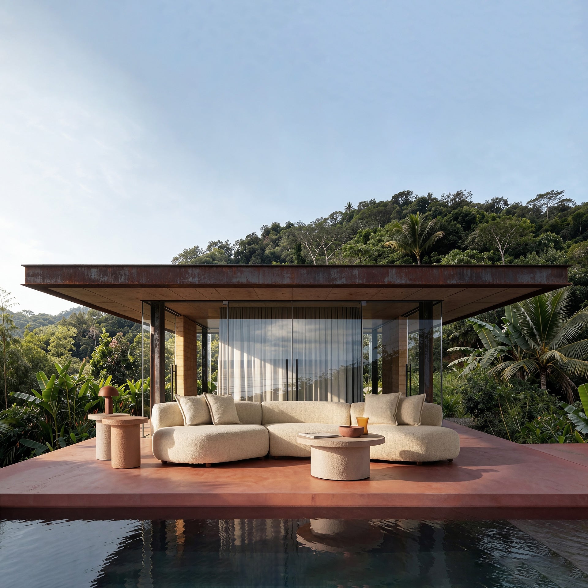 Outdoor Side Table BANFE Broken White