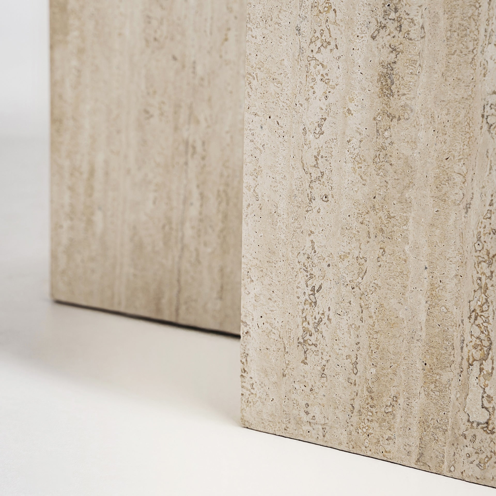 THIENNES Coffee Table in Travertine with Brown Glass