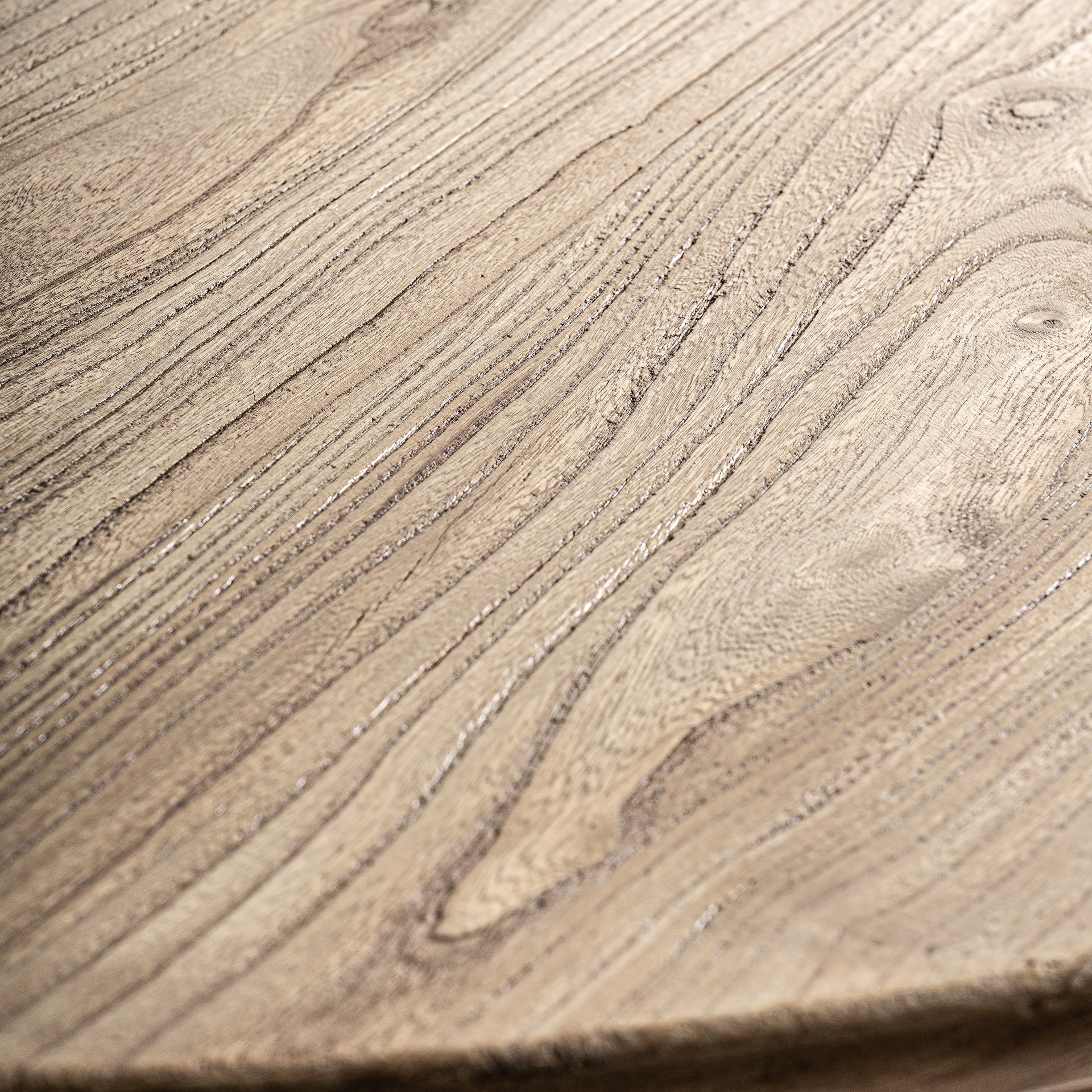 Rund ausziehbarer Tisch SONVIGO aus recyceltem Weidenholz