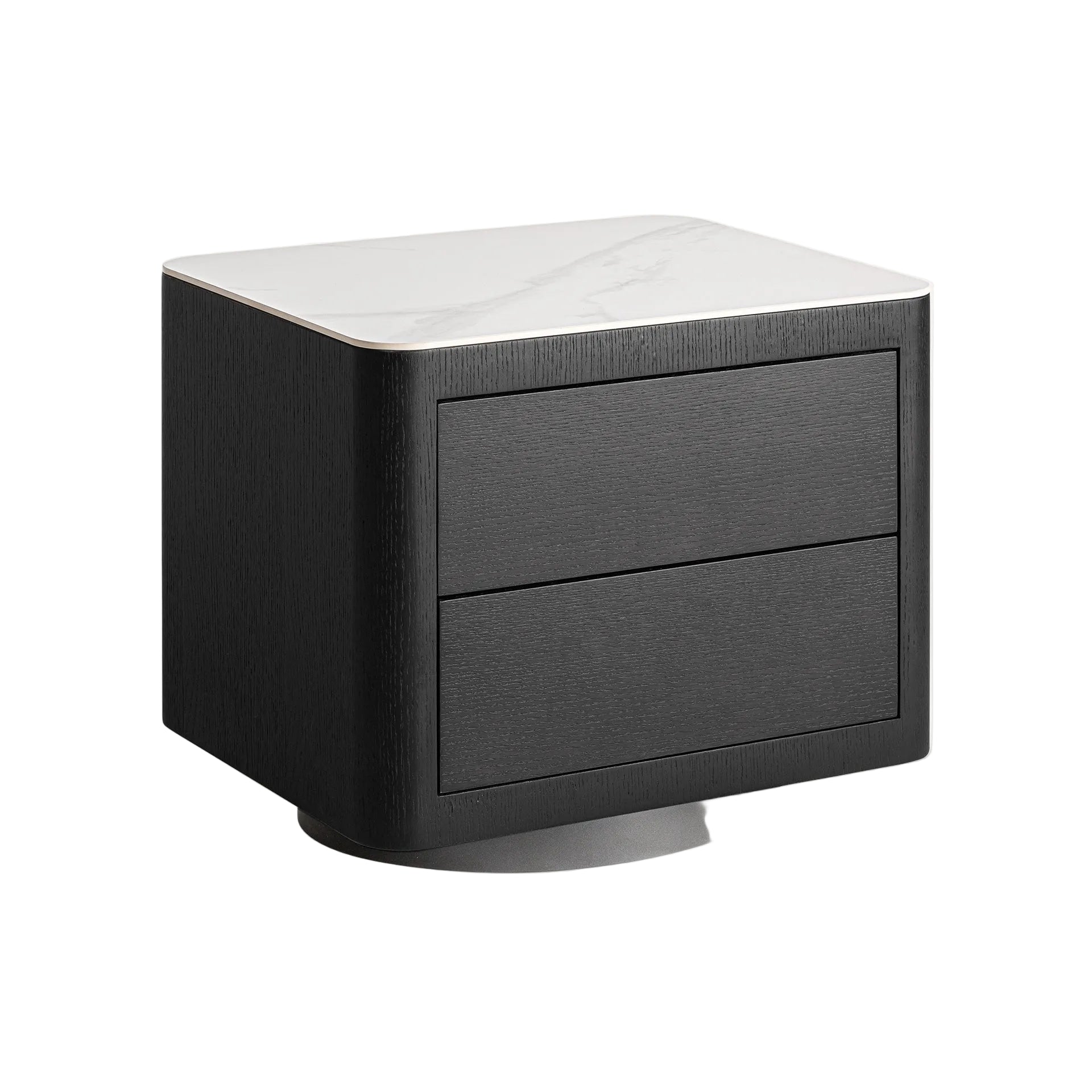 WHOLEN Nightstand Black with White Top