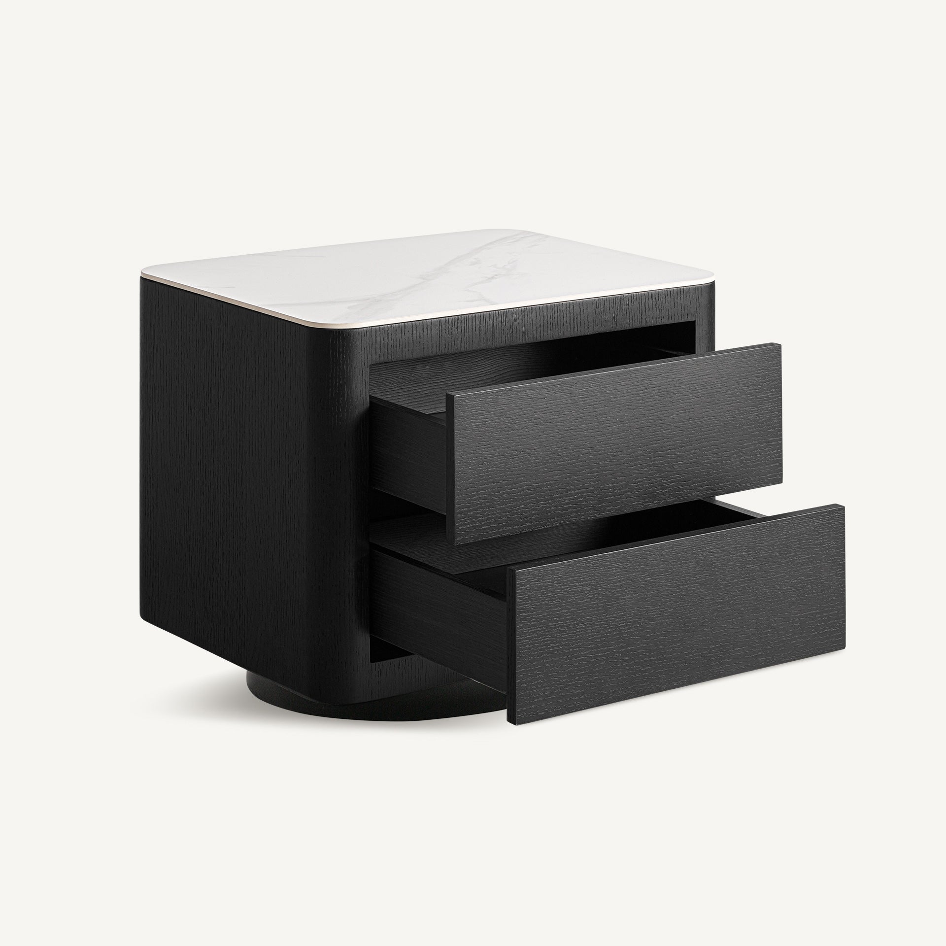 WHOLEN Nightstand Black with White Top