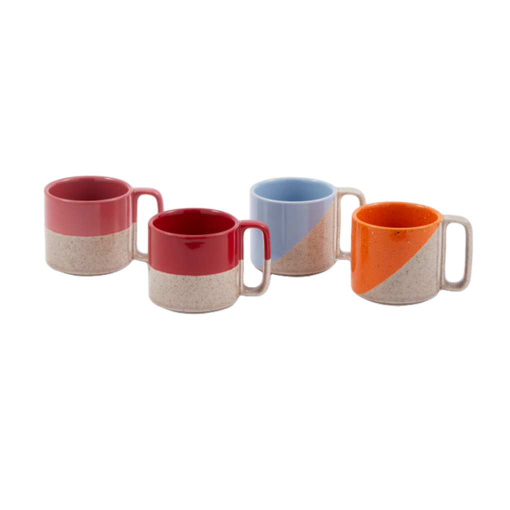 Stapelbecher-Set mehrfarbig mit Beige