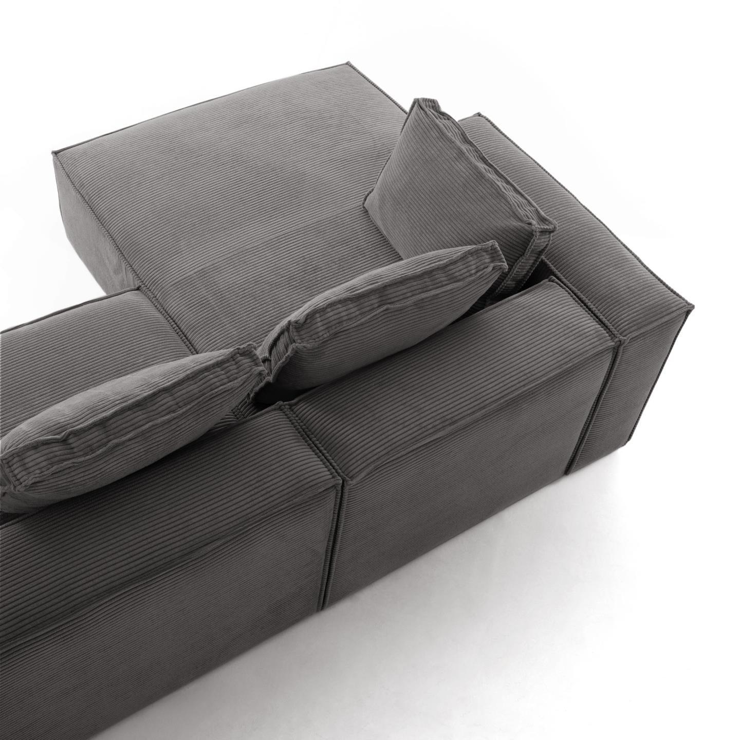 Narożnik 2-osobowy lewostronny BLOK szary sztruks La Forma Eye on Design