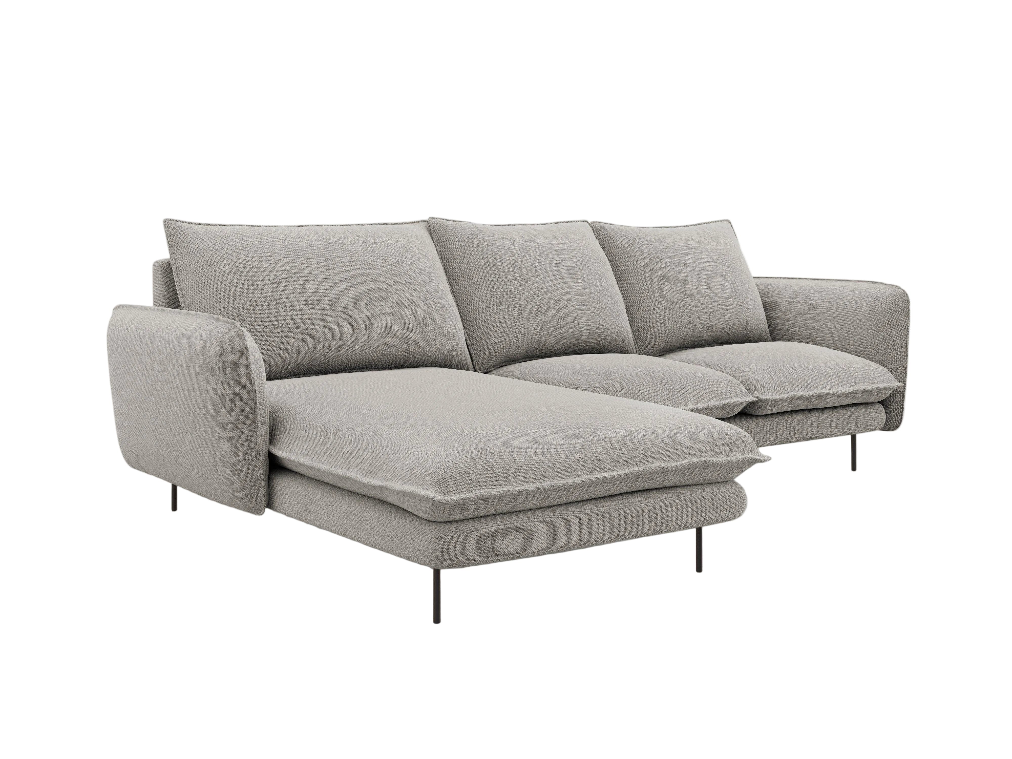 Narożnik lewostronny VIENNA jasnoszary z czarną podstawą Cosmopolitan Design Eye on Design