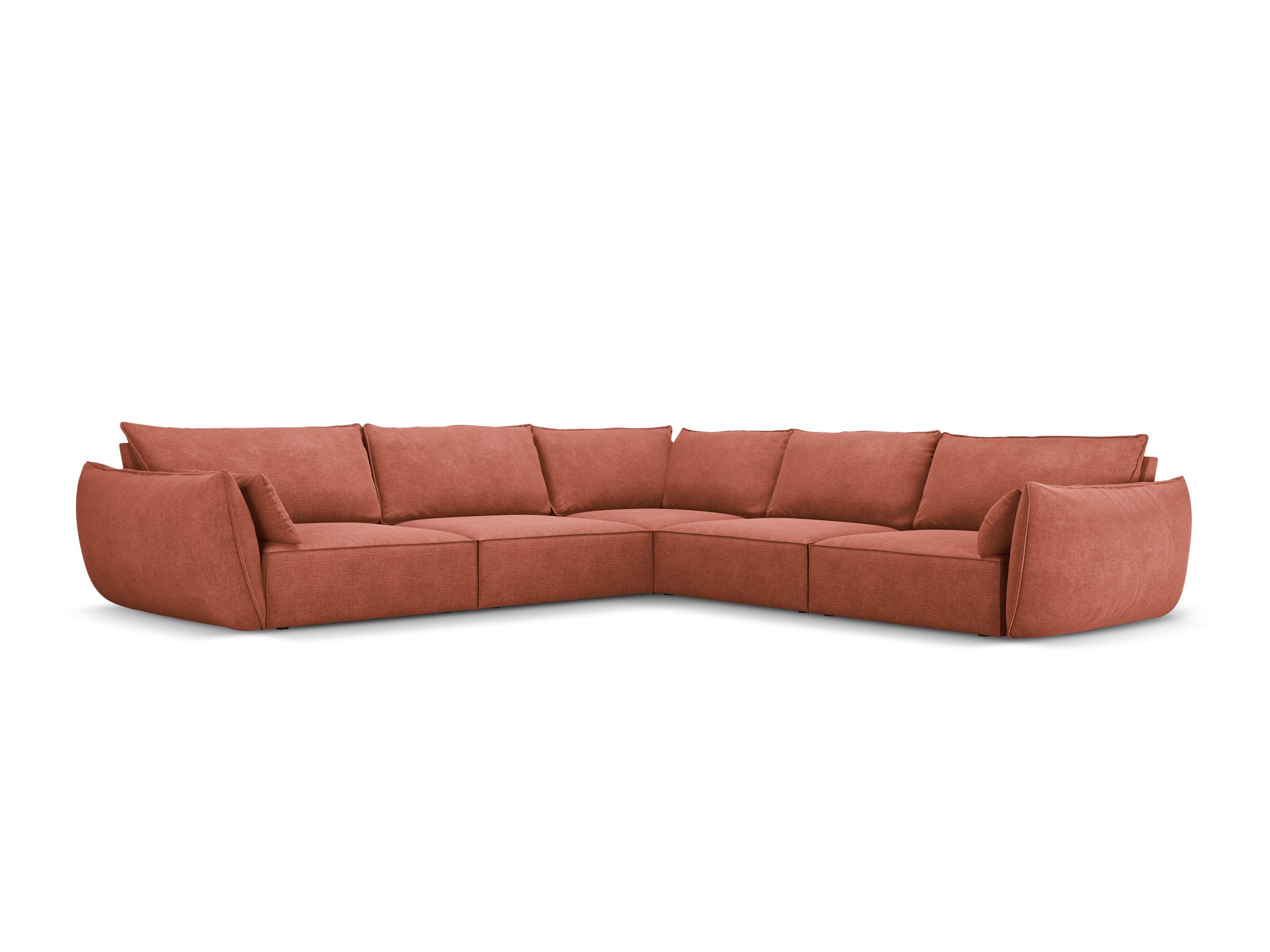 Narożnik symetryczny w tkaninie szenilowej VANDA terracotta Mazzini Sofas Eye on Design
