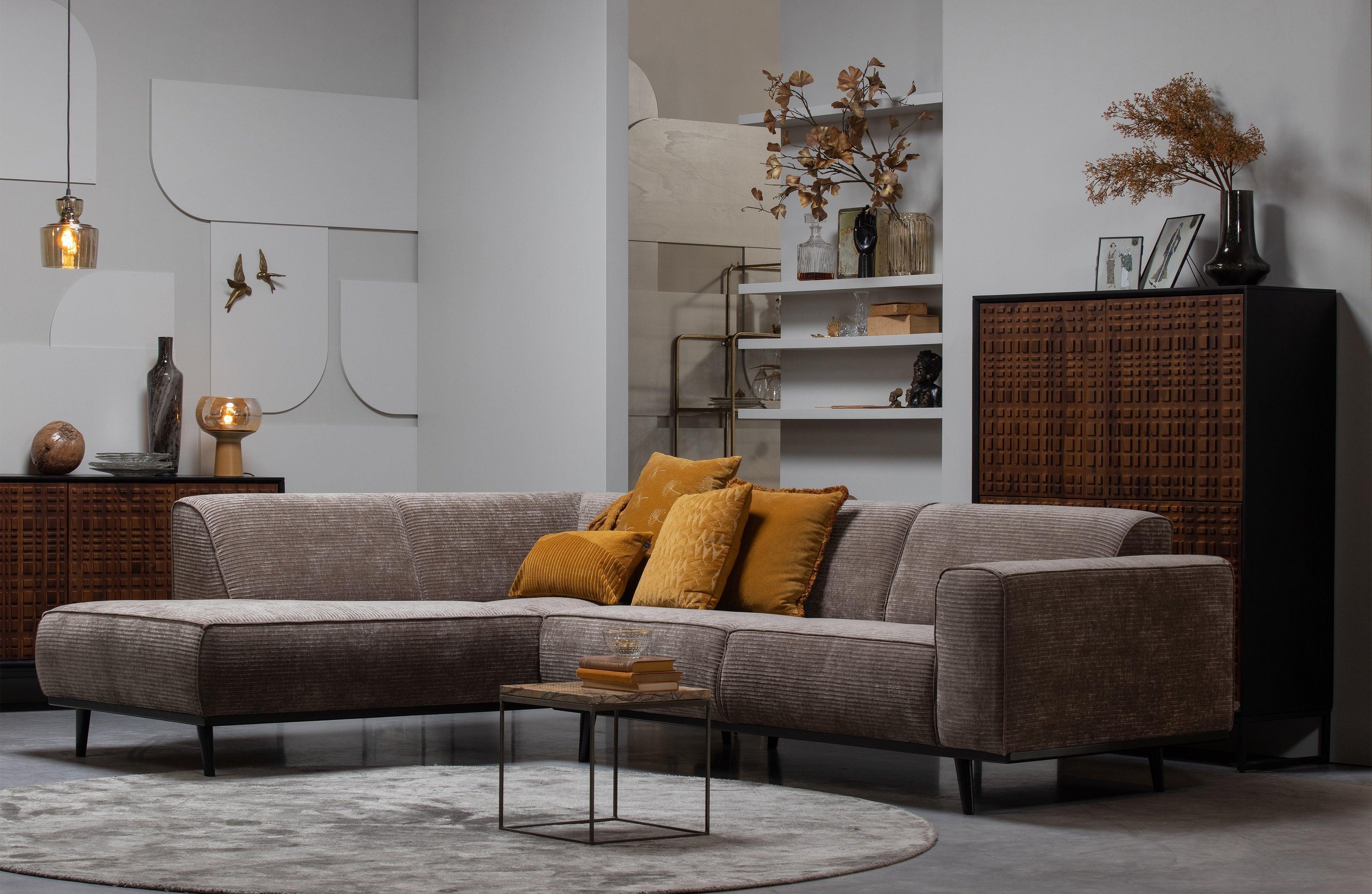 Linkecksofa STATEMENT braun meliert