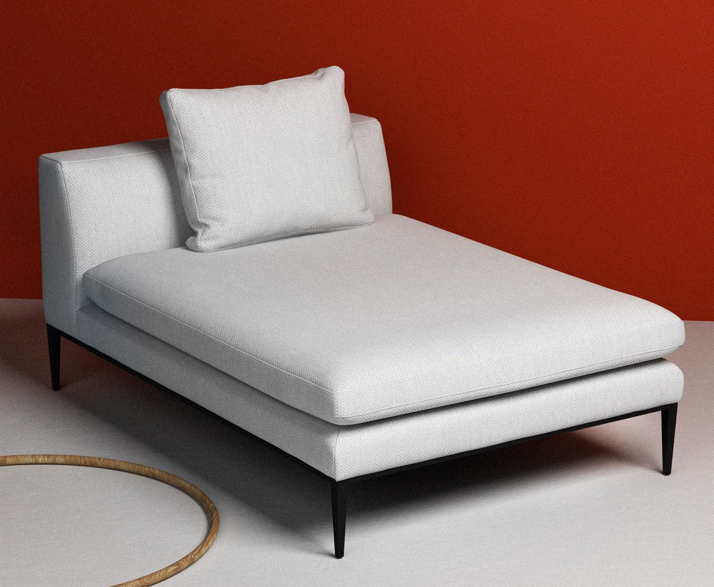 Szezlong prawostronny NASH tapicerowany z czarną podstawą