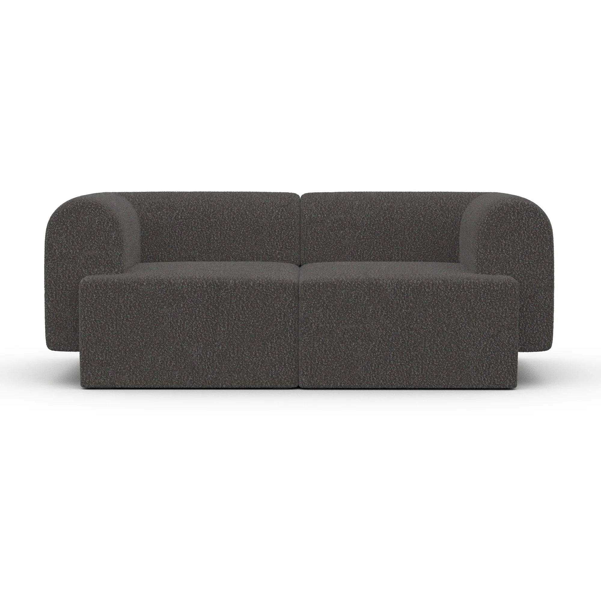 Sofa 2-Sitzer TORI schwarzes Bouclé