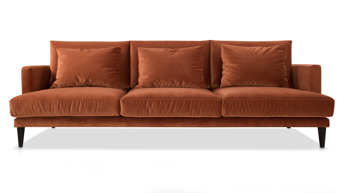 PARADISE upholstered sofa with an oak base