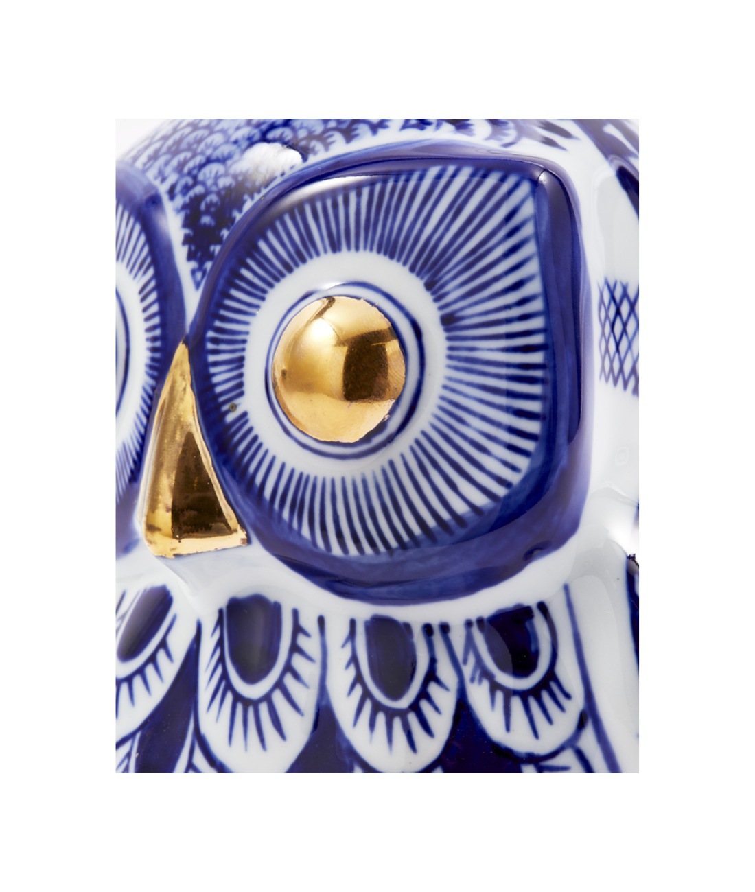 Skarbonka OWL ciemnoniebieska porcelana