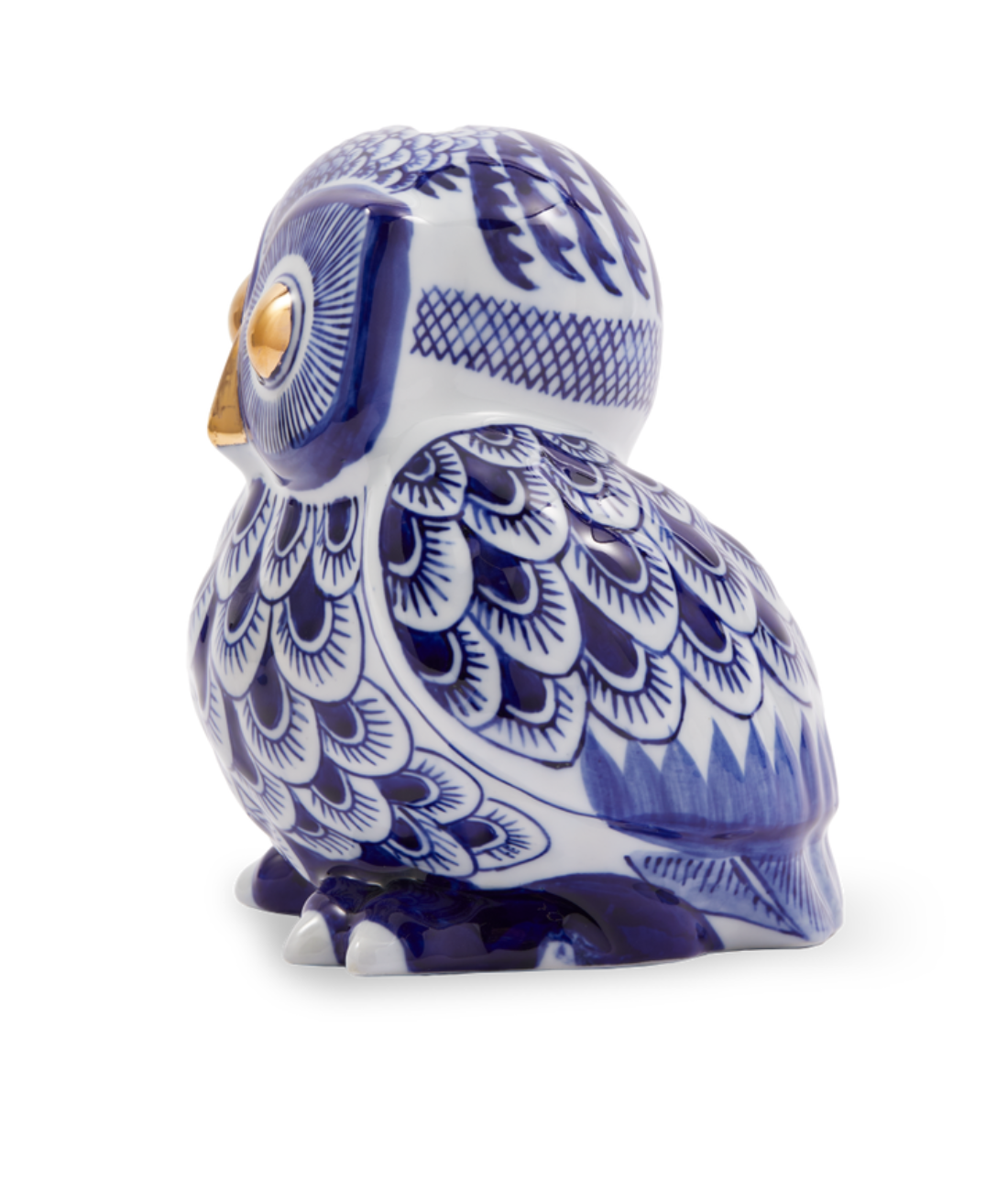 Skarbonka OWL ciemnoniebieska porcelana