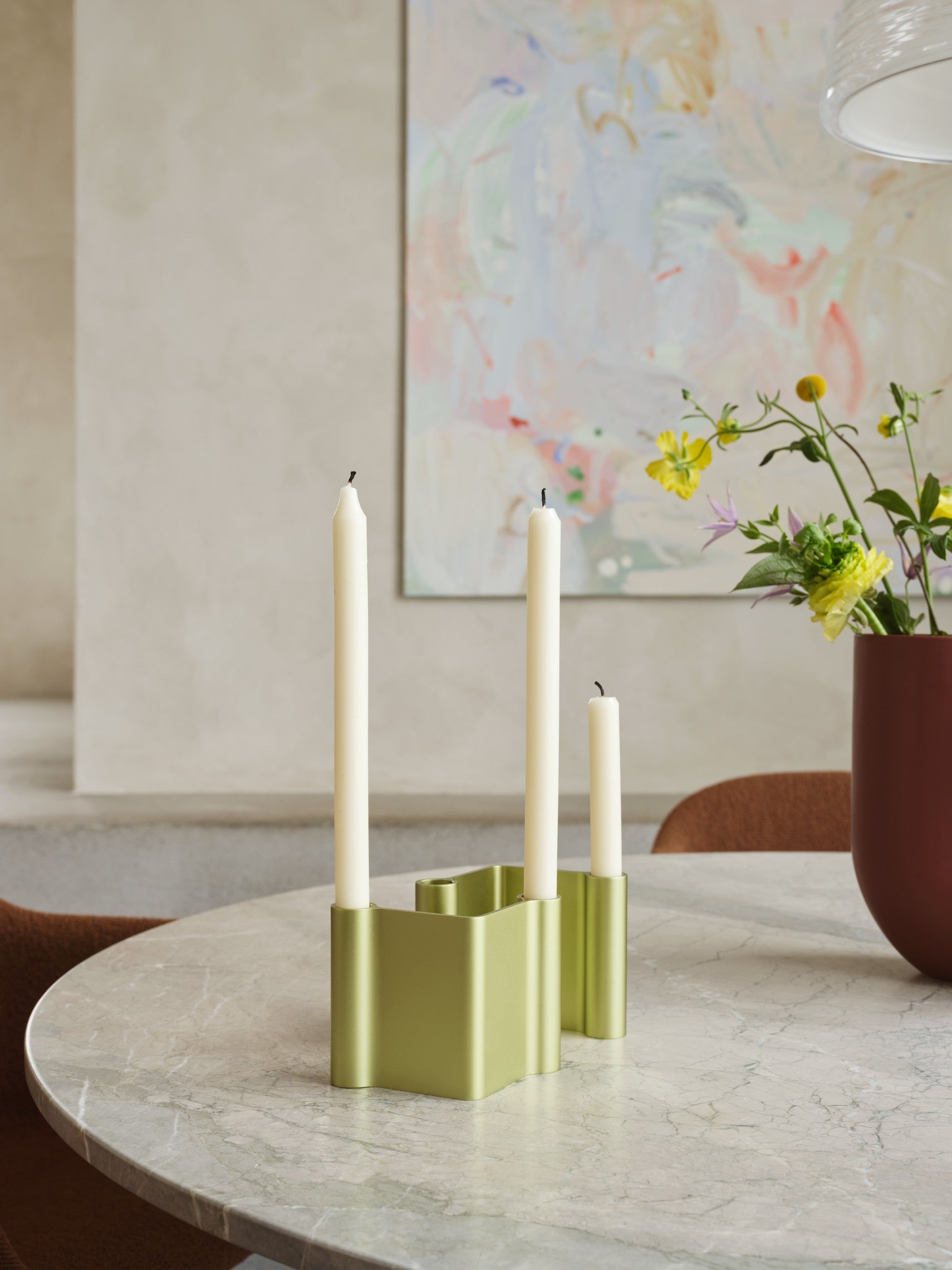 Round Table MIDST Gray Marble with Gray Base