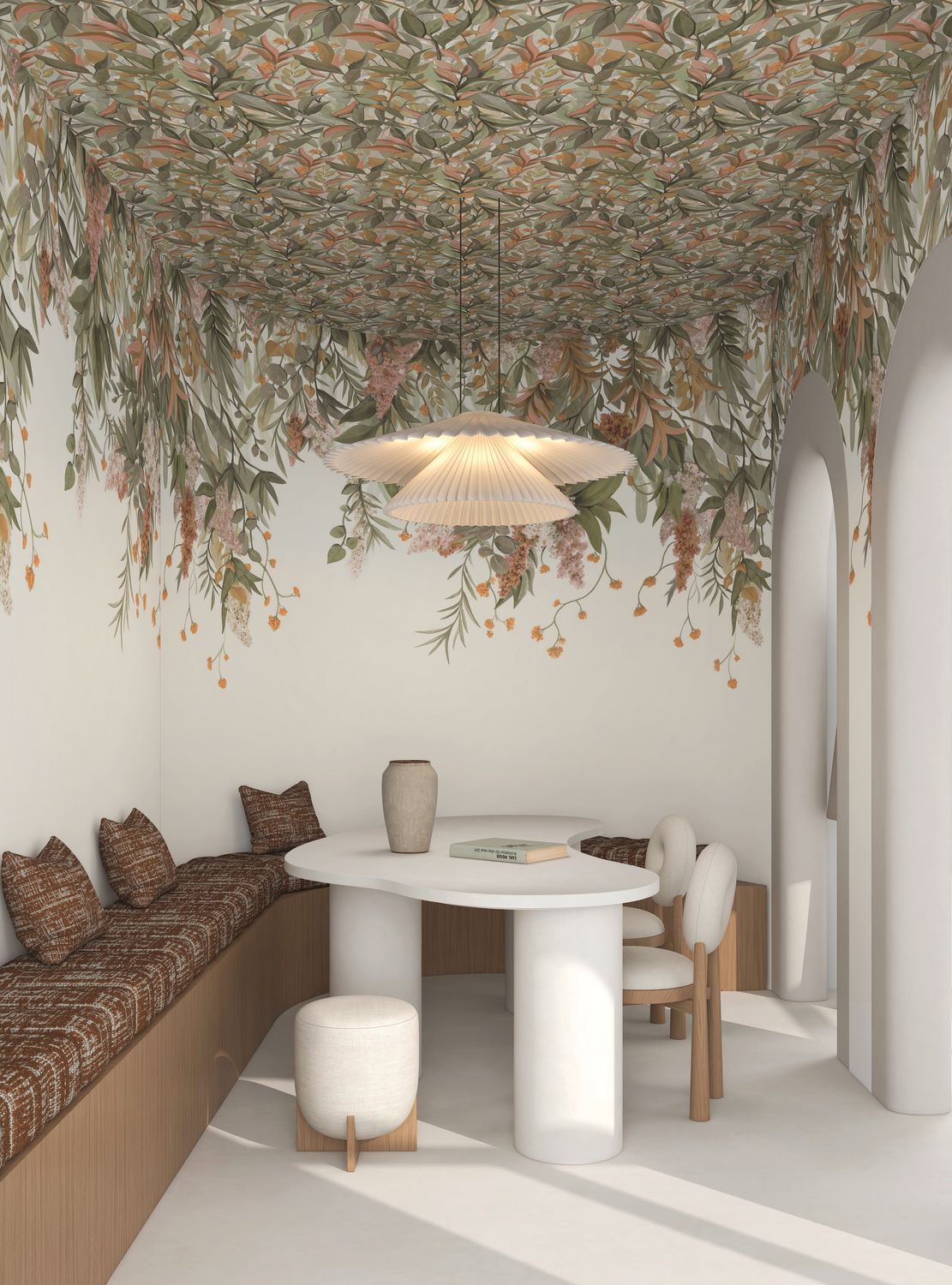 Mural WISTERIA zielony z niebieskim