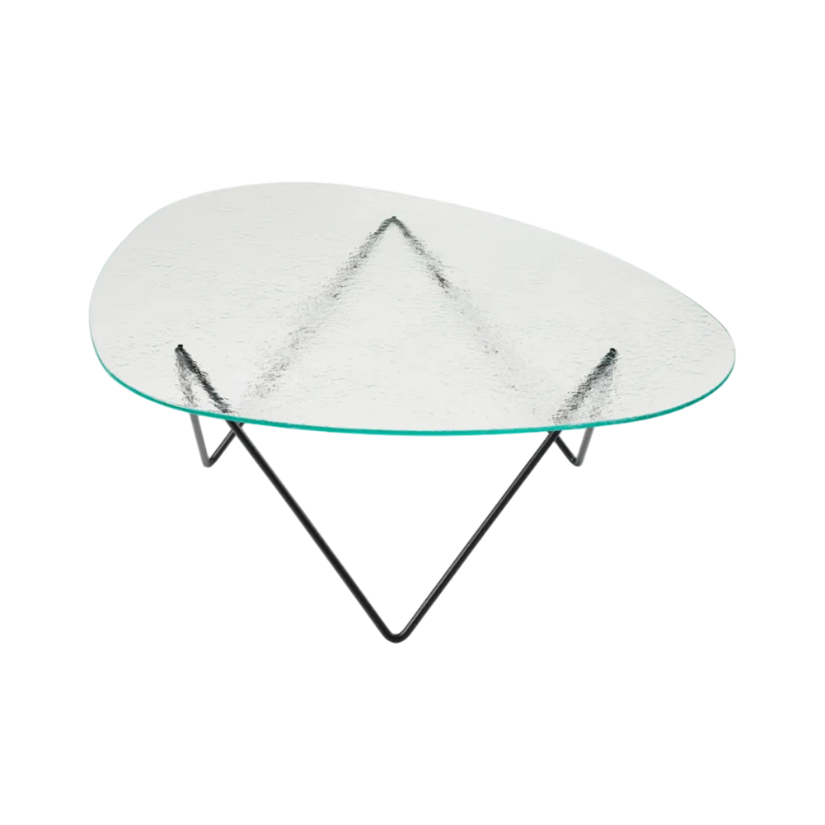 PEDRERA Coffee Table with Transparent Glass and Black Base