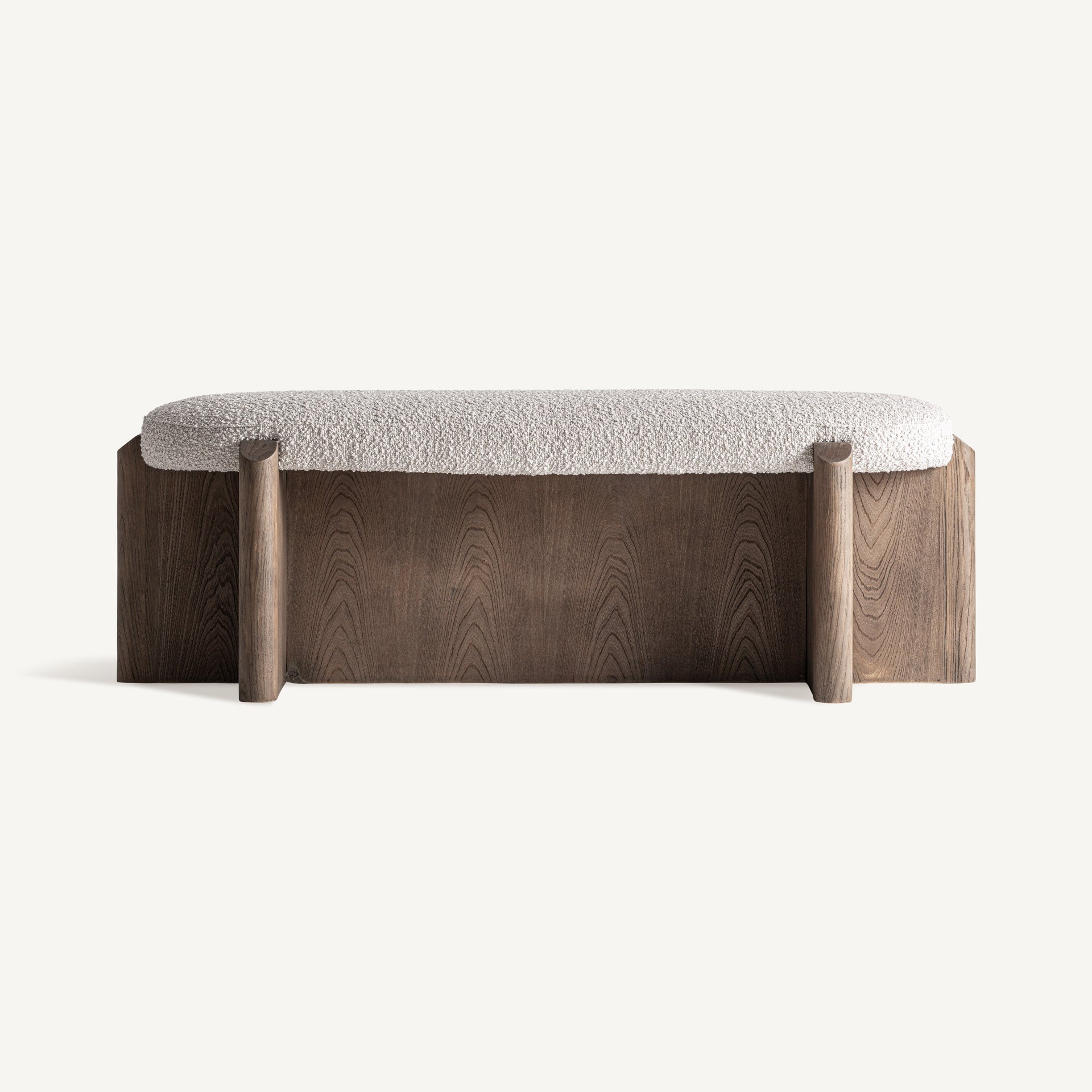 Bank JACQUARD aus Weidenholz mit beigem Sitzkissen