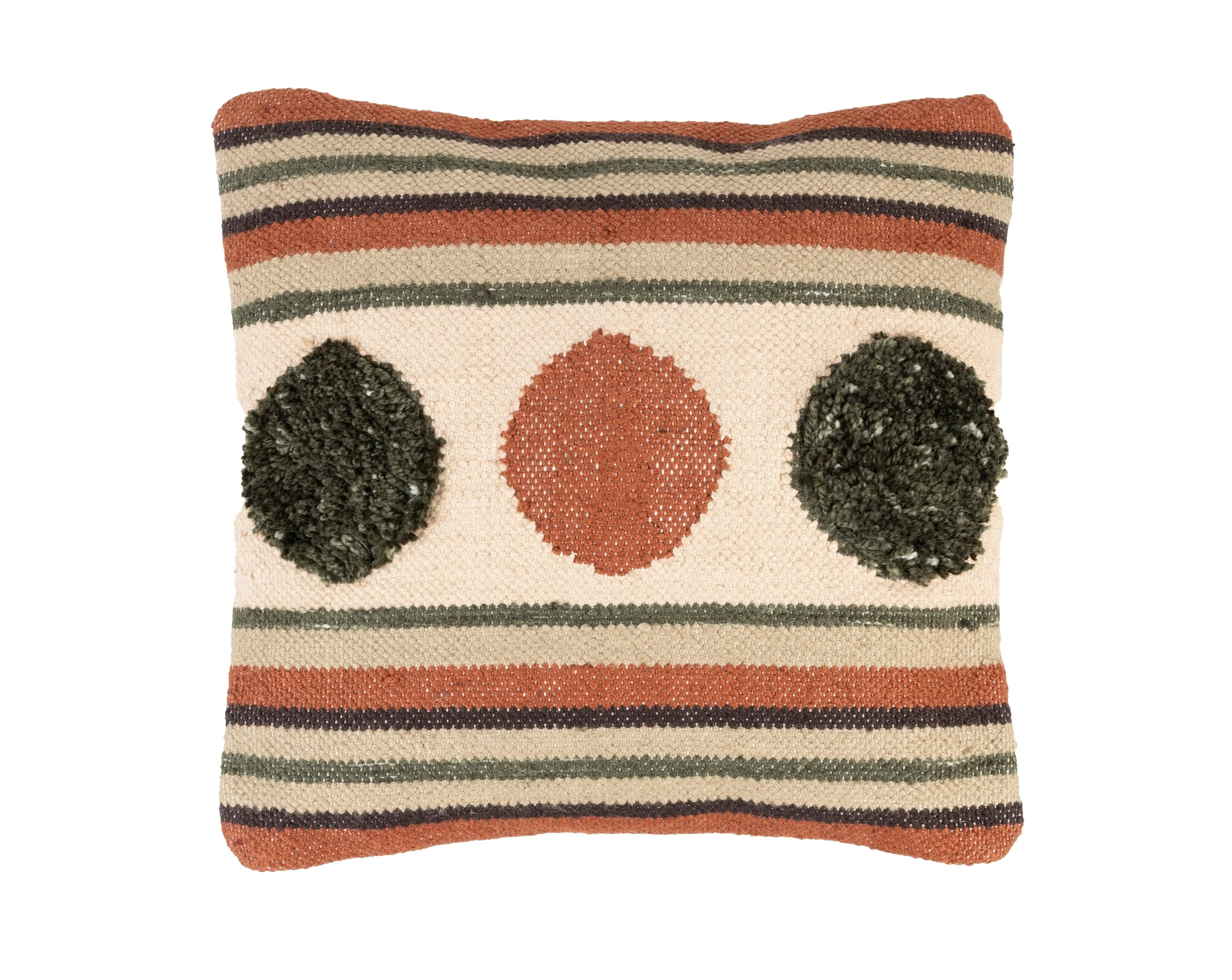 Poduszka HYDON STRIPE beżowy z czerwonym – Dutchbone