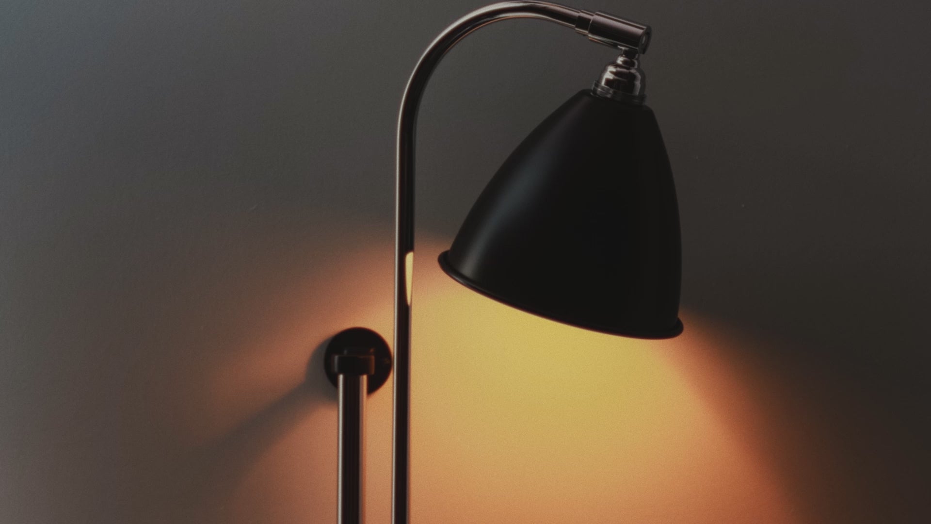 Wall lamp with adjustable arm BESTLITE BL5 black with porcelain shade