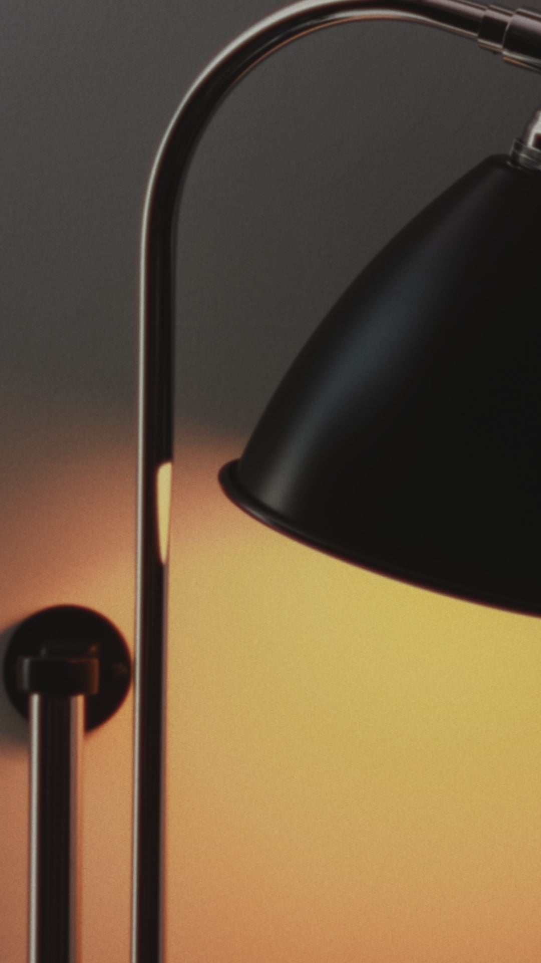 Wall lamp with adjustable arm BESTLITE BL5 black with porcelain shade