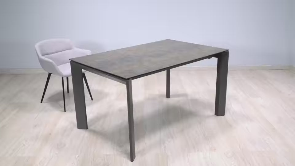 Stół rozkładany AXIS porcelanowy z szarą podstawą