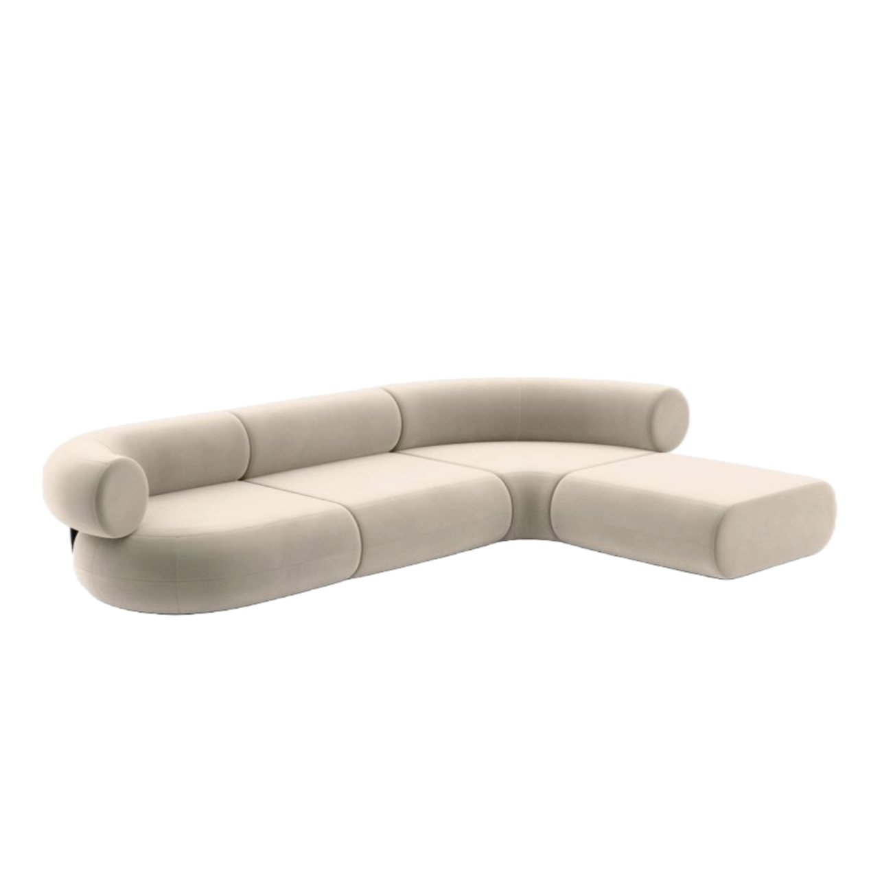 L -shaped modular corner upholstered
