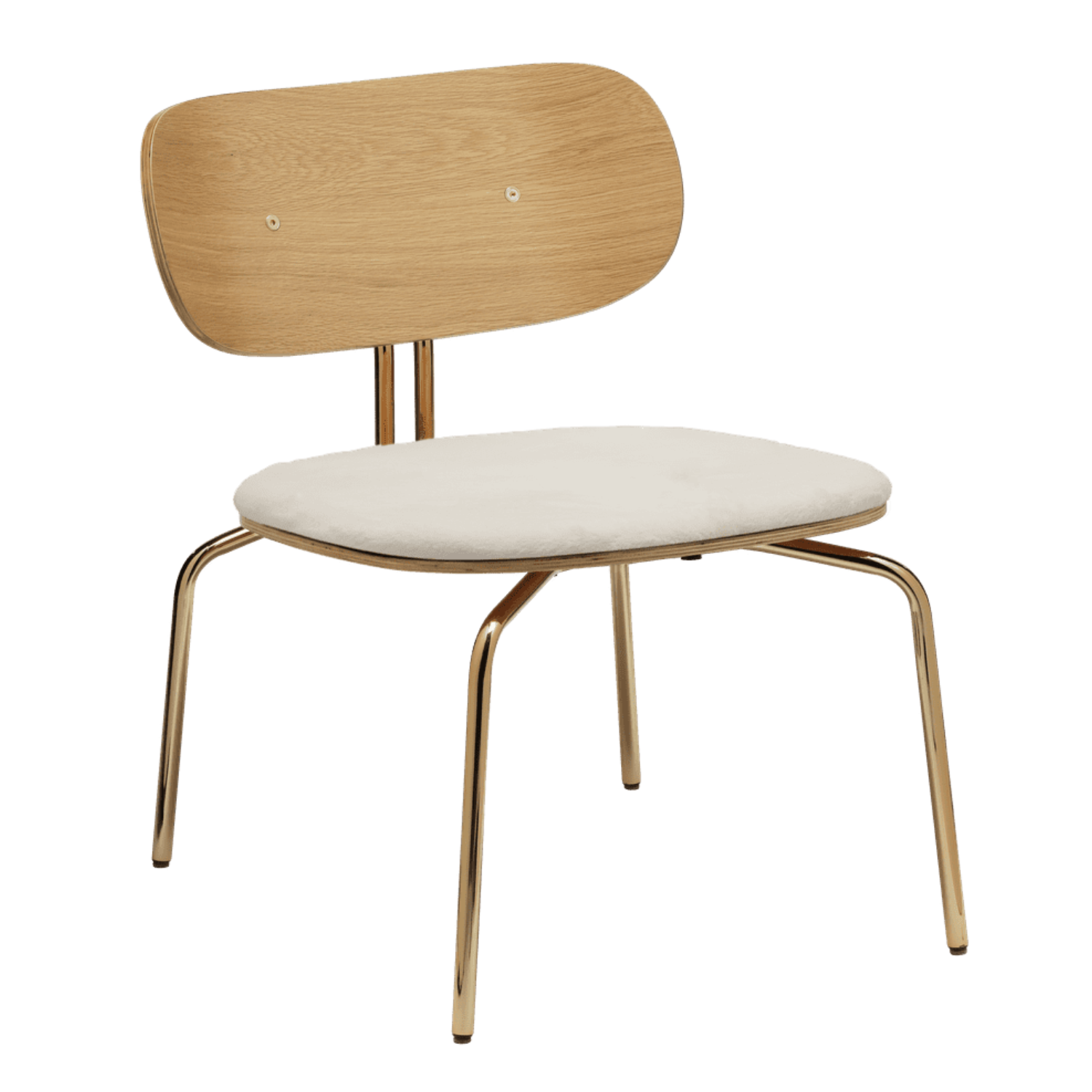 Curious chair cream plush with a golden base