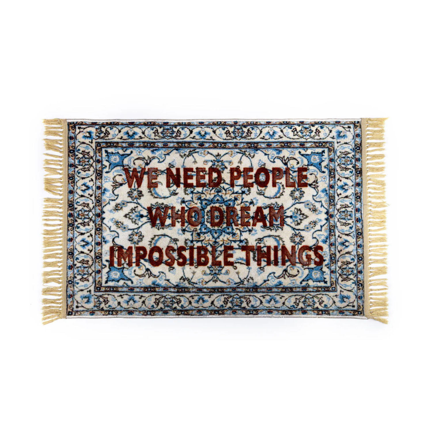 Dywanik dekoracyjny BURNT - IMPOSSIBLE THINGS niebieski